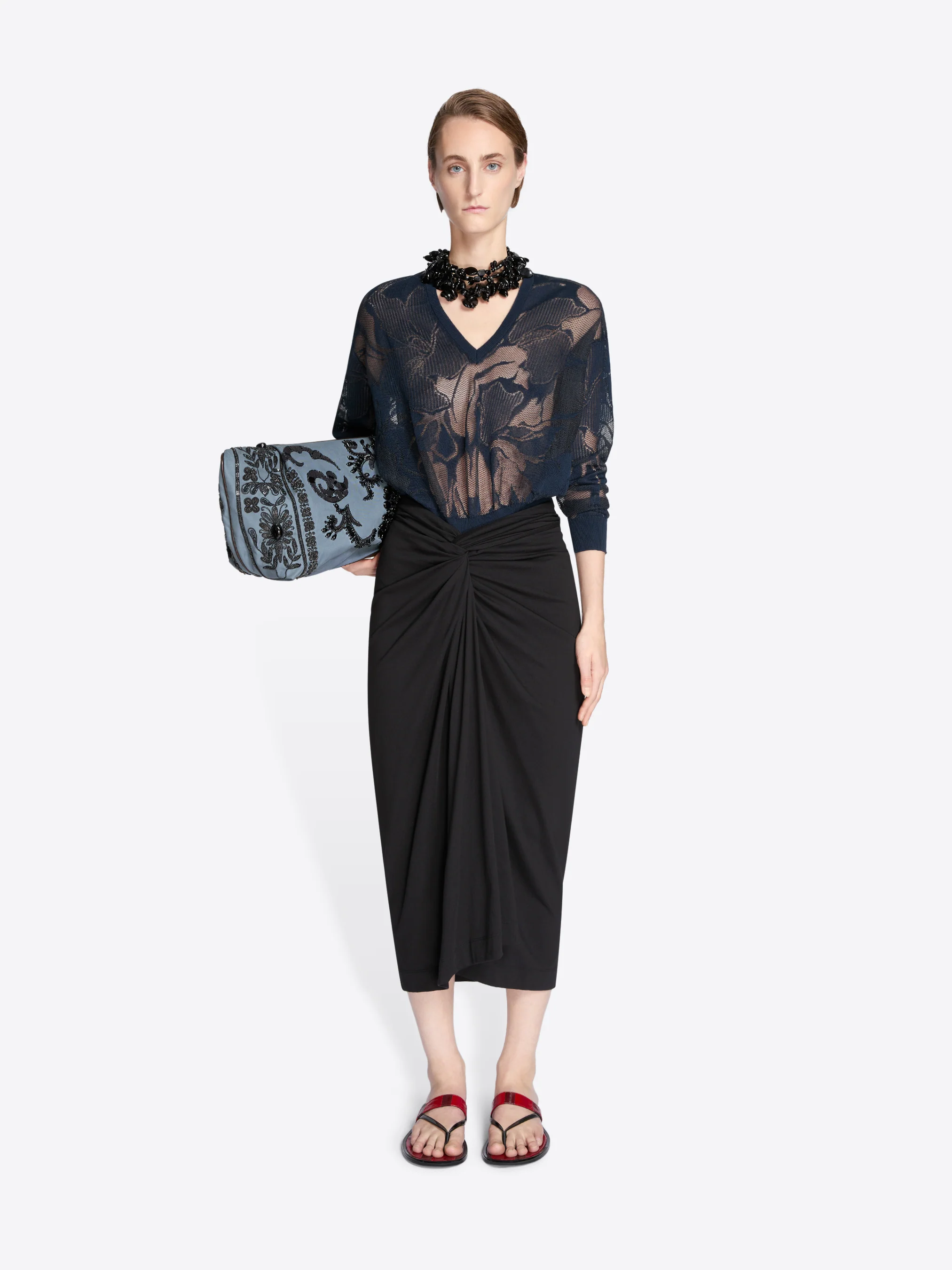 Lace cotton sweater