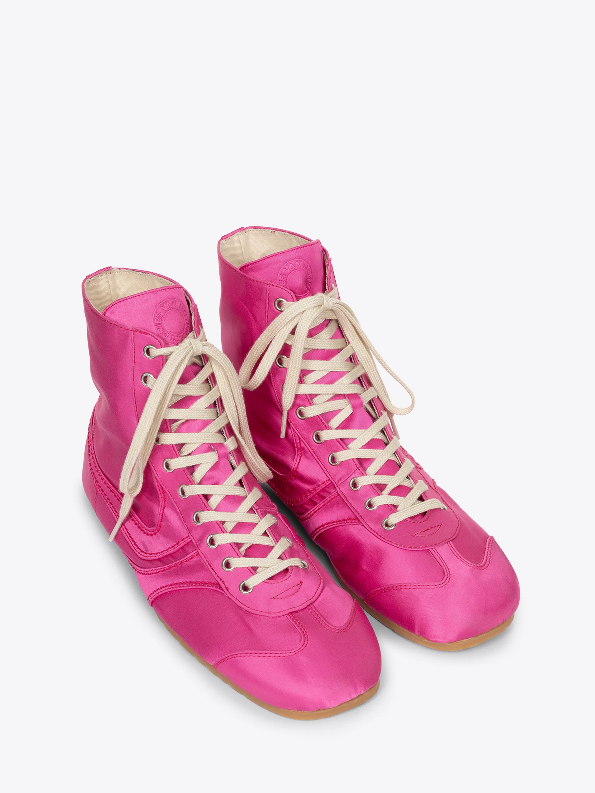 Satin high top sneakers