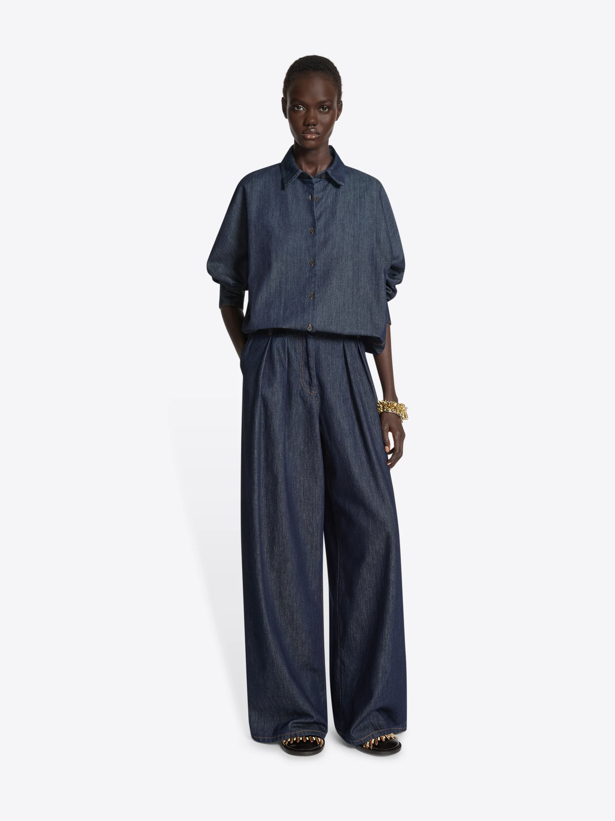 Denim cocoon shirt