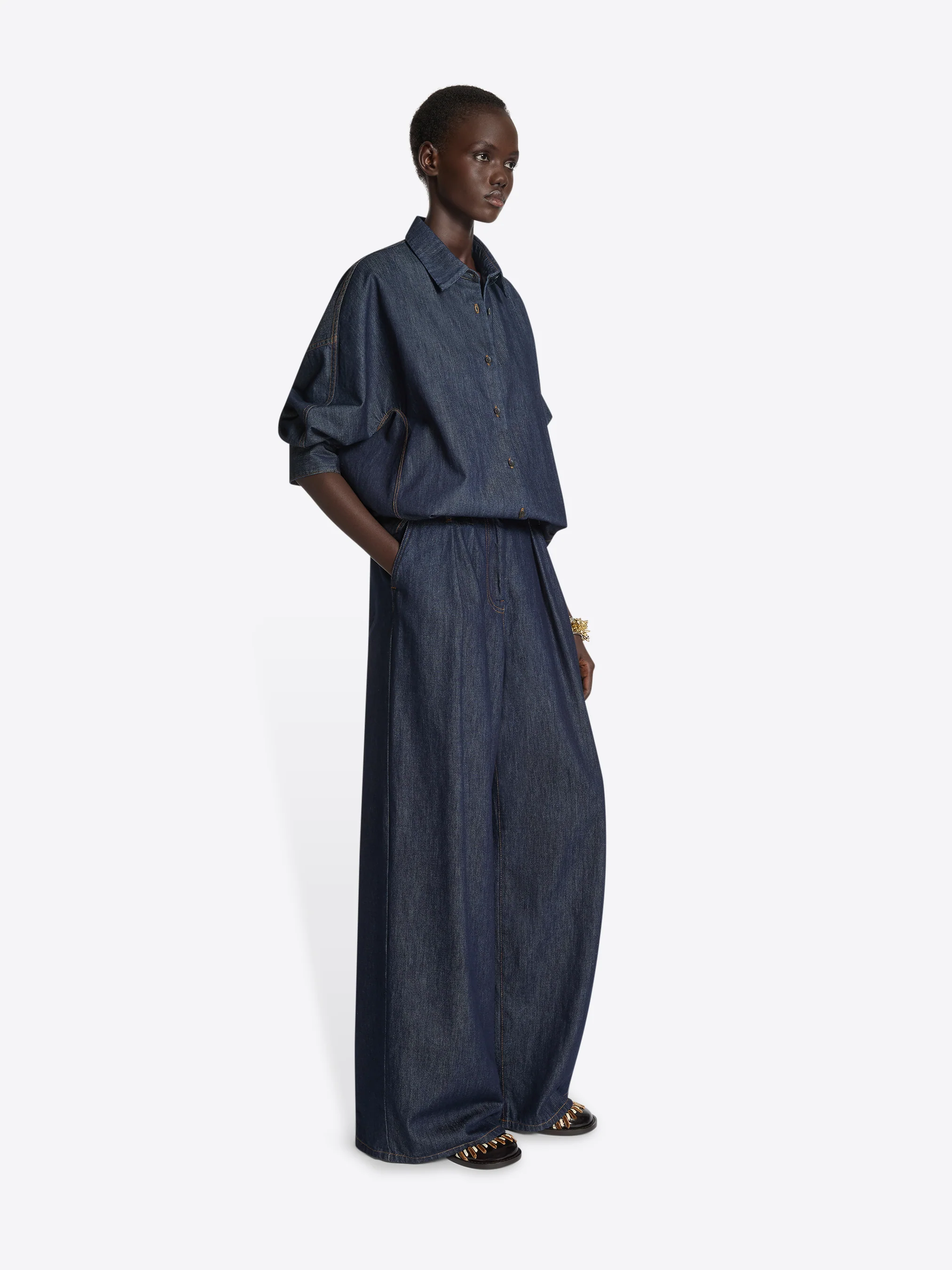 Denim cocoon shirt