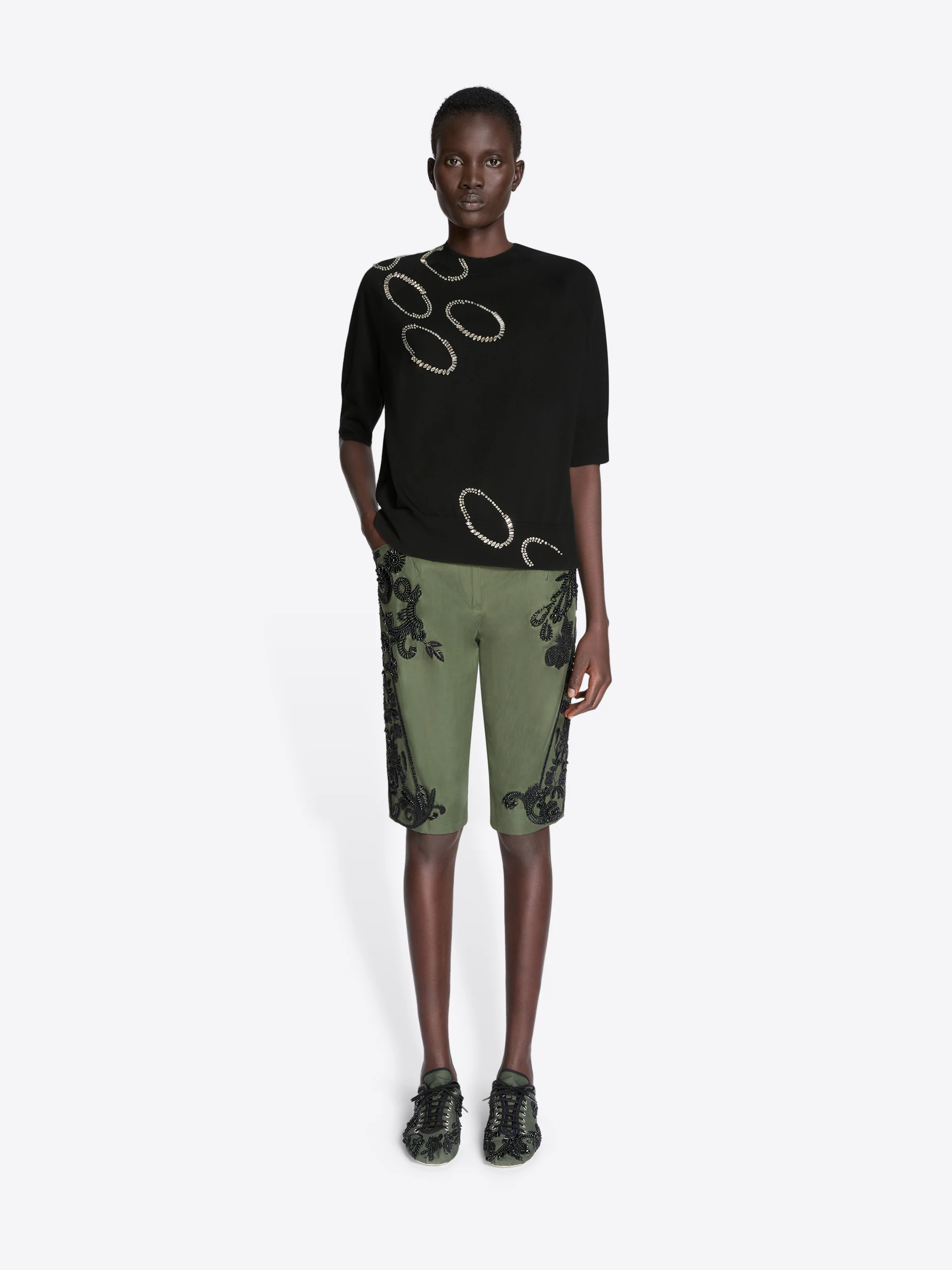 Embroidered merino sweater
