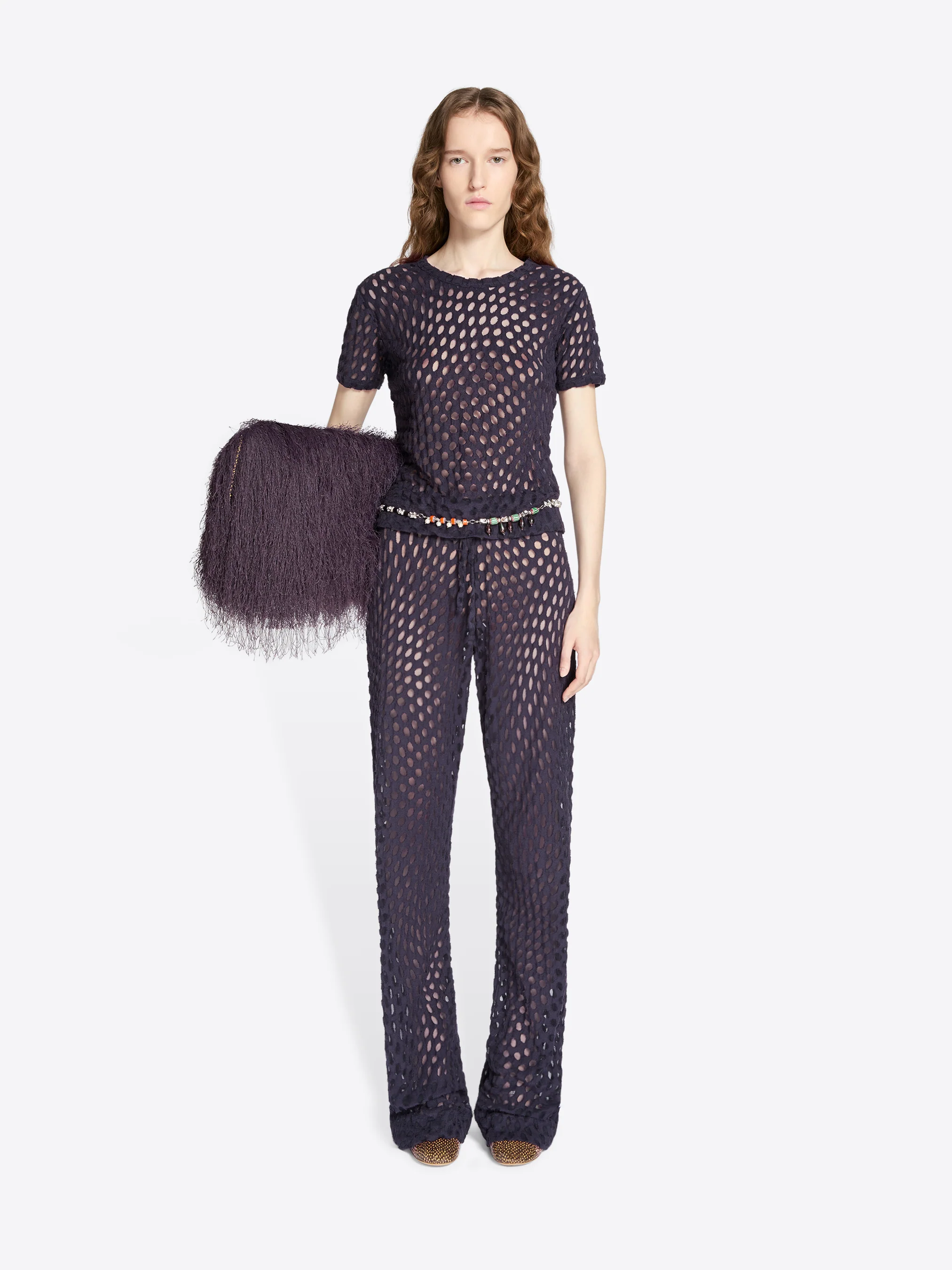 Drawstring jersey pants