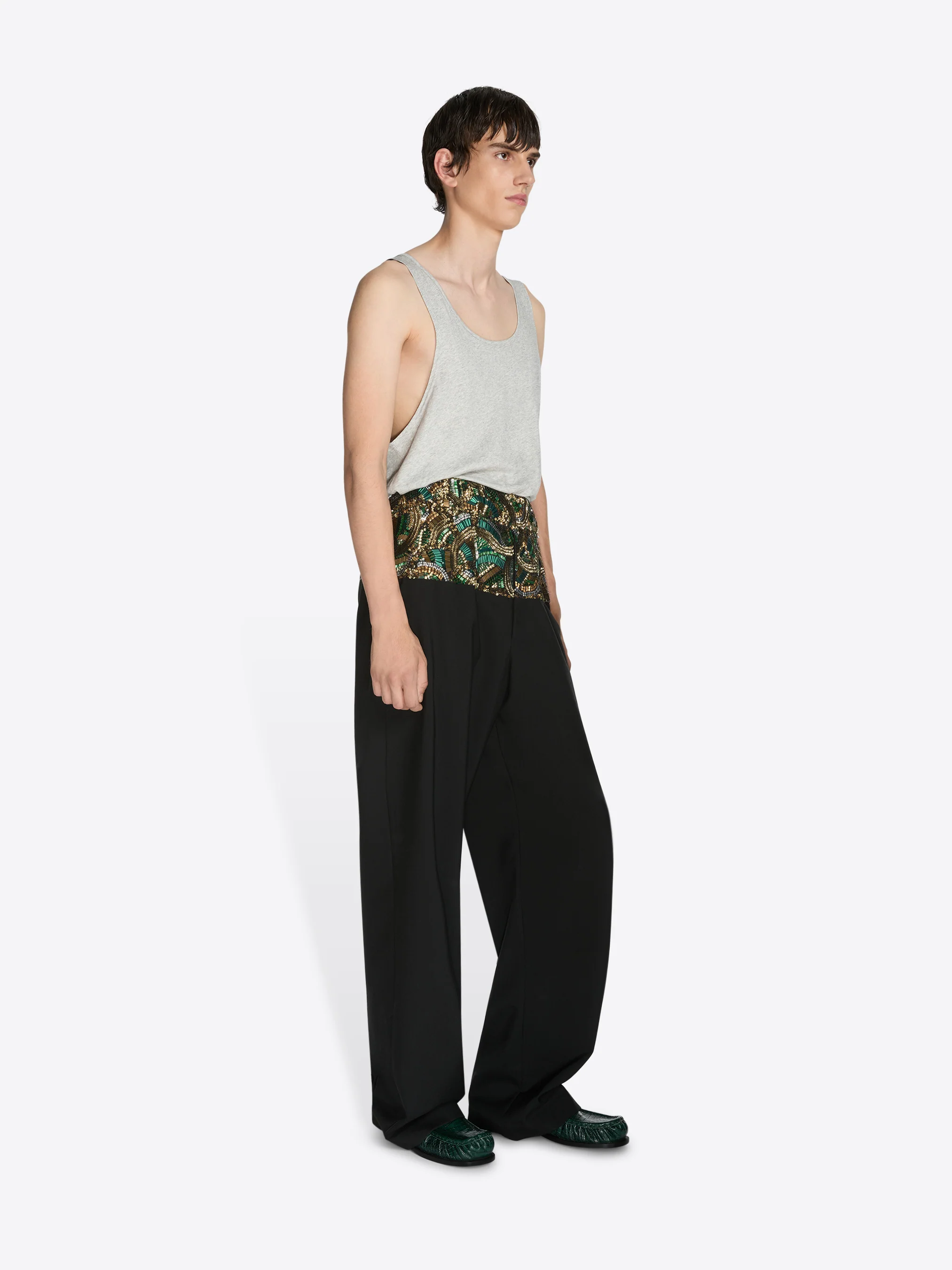 Embroidered waist pants