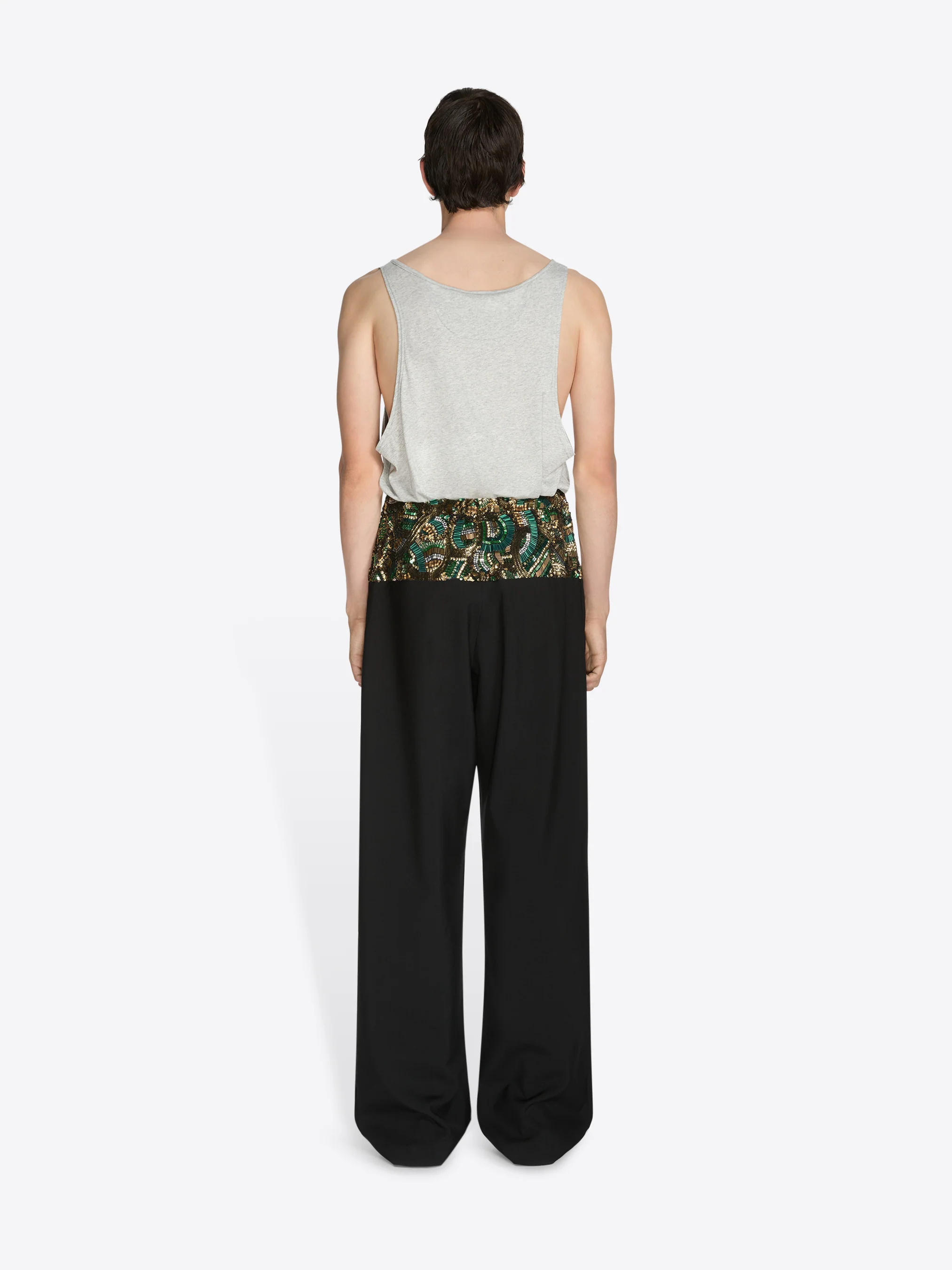 Embroidered waist pants