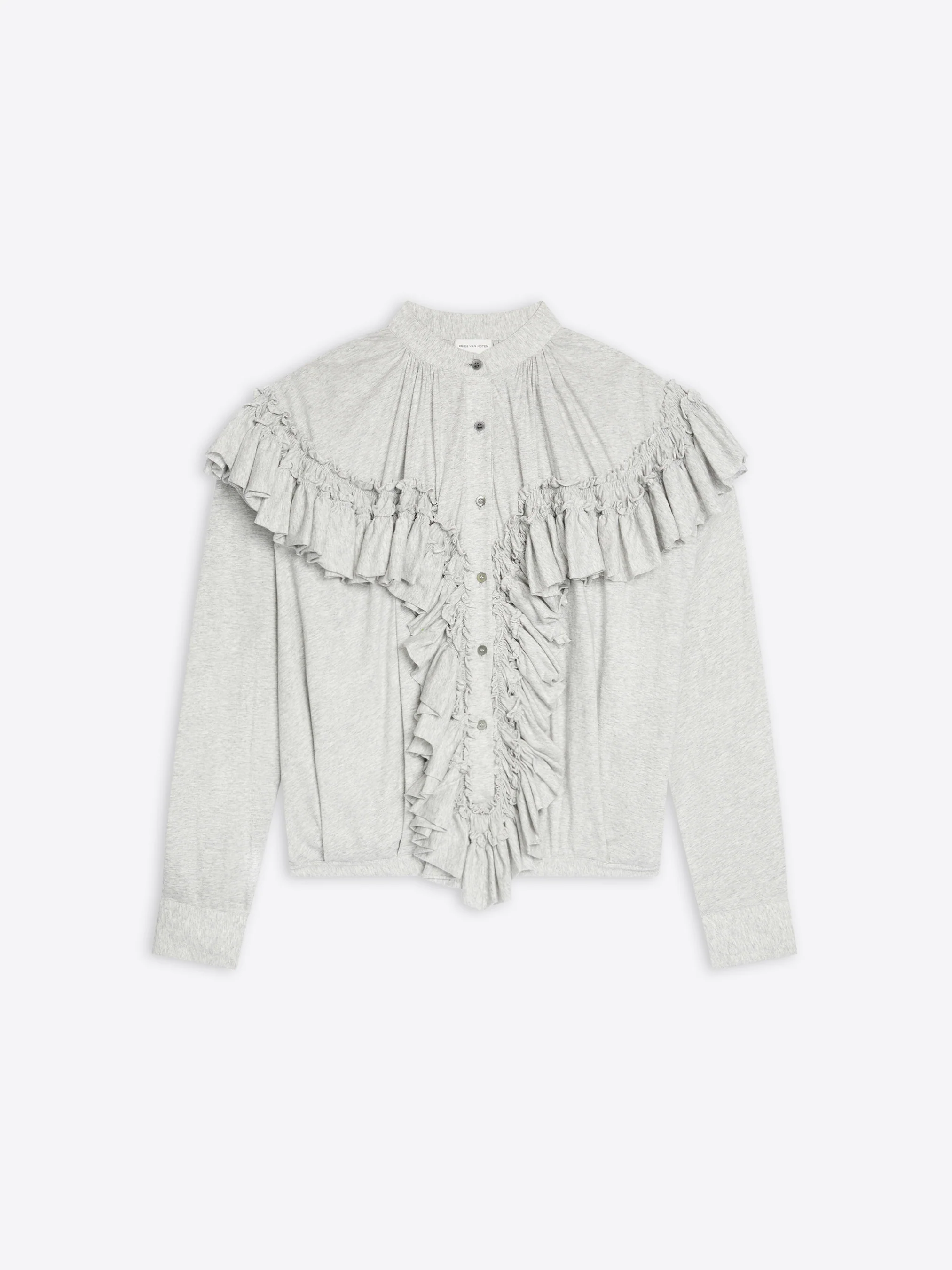 Ruffled jersey blouse
