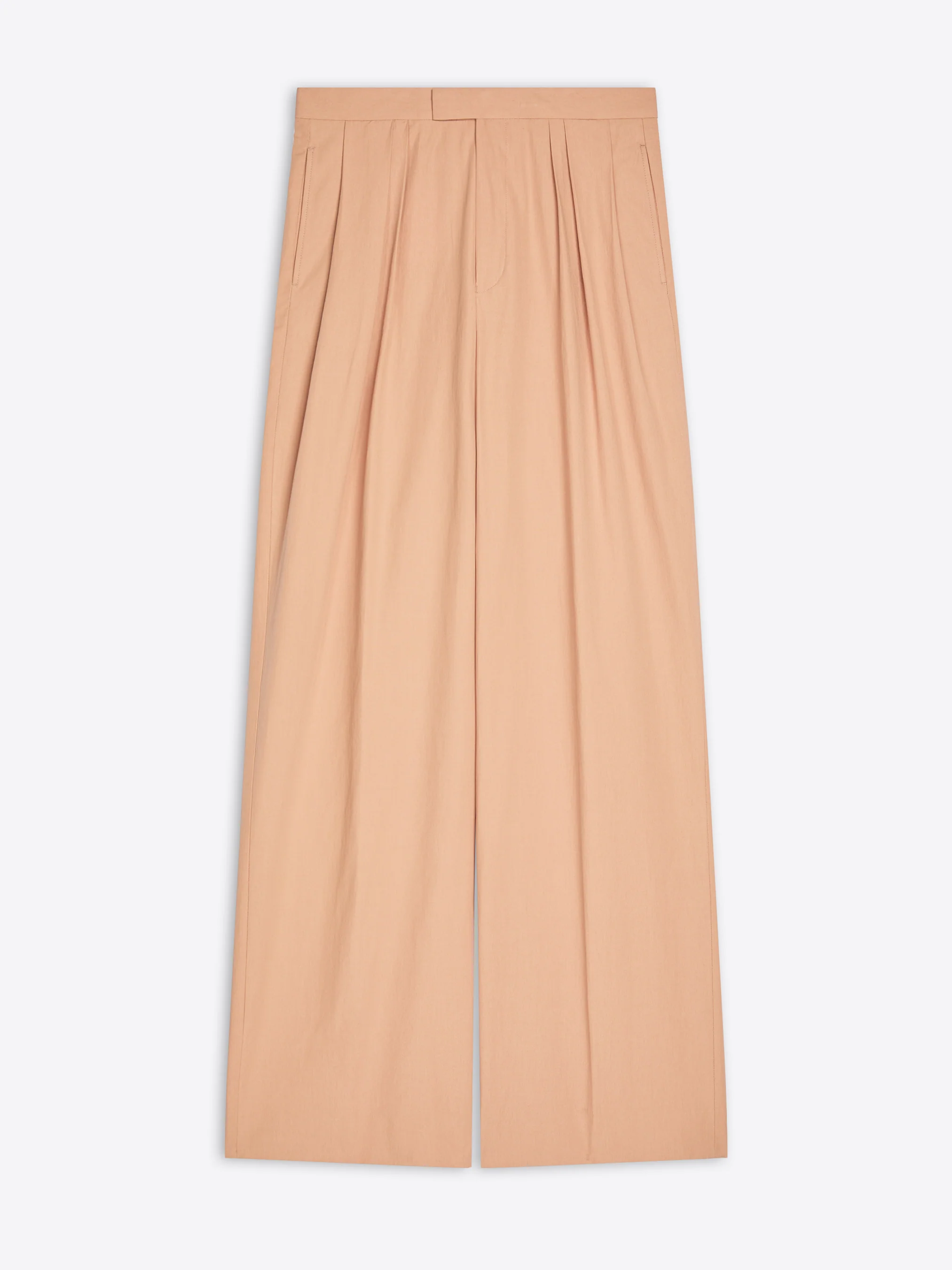 Pleated cotton poplin pants