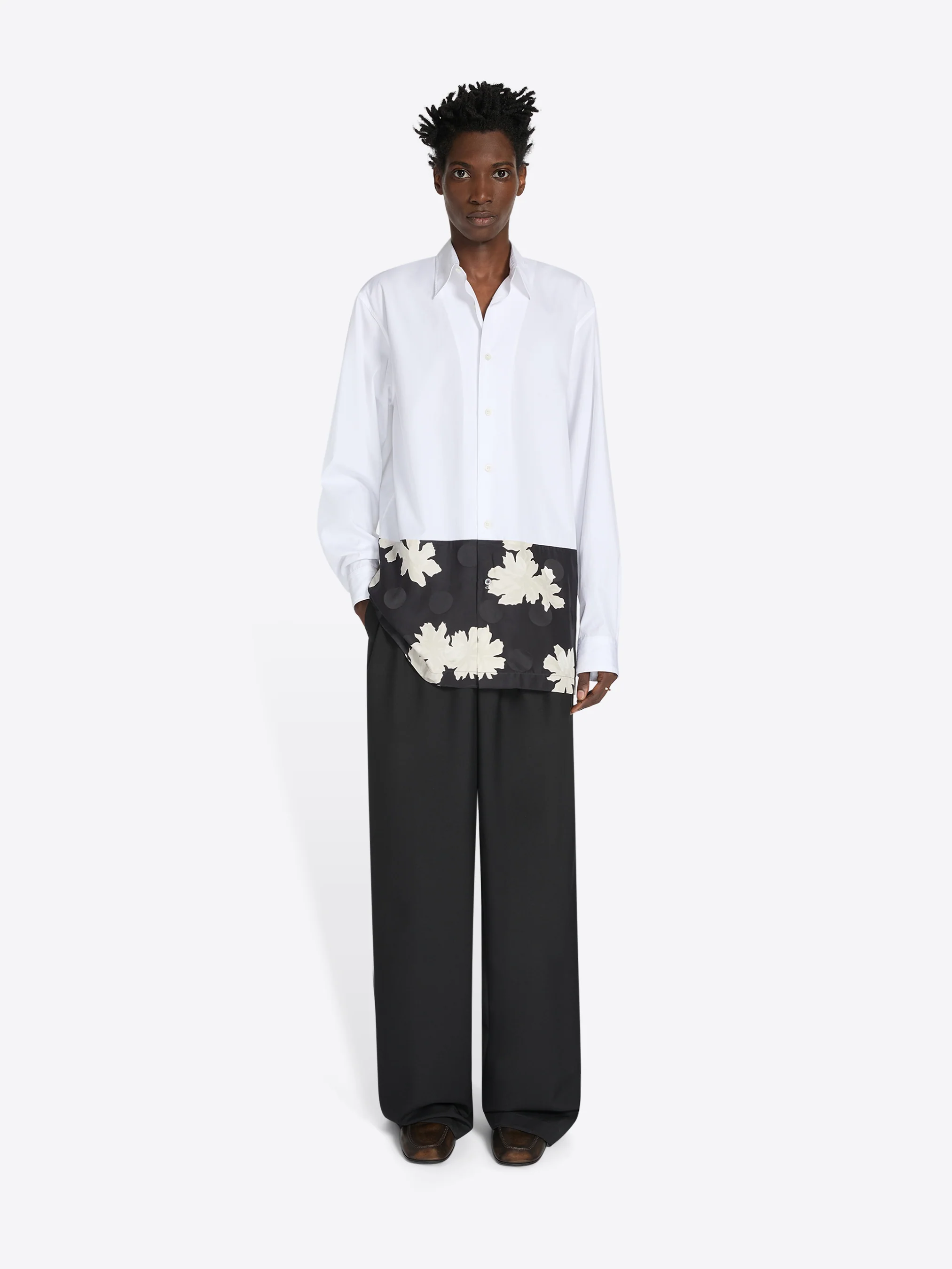 Contrast cotton shirt