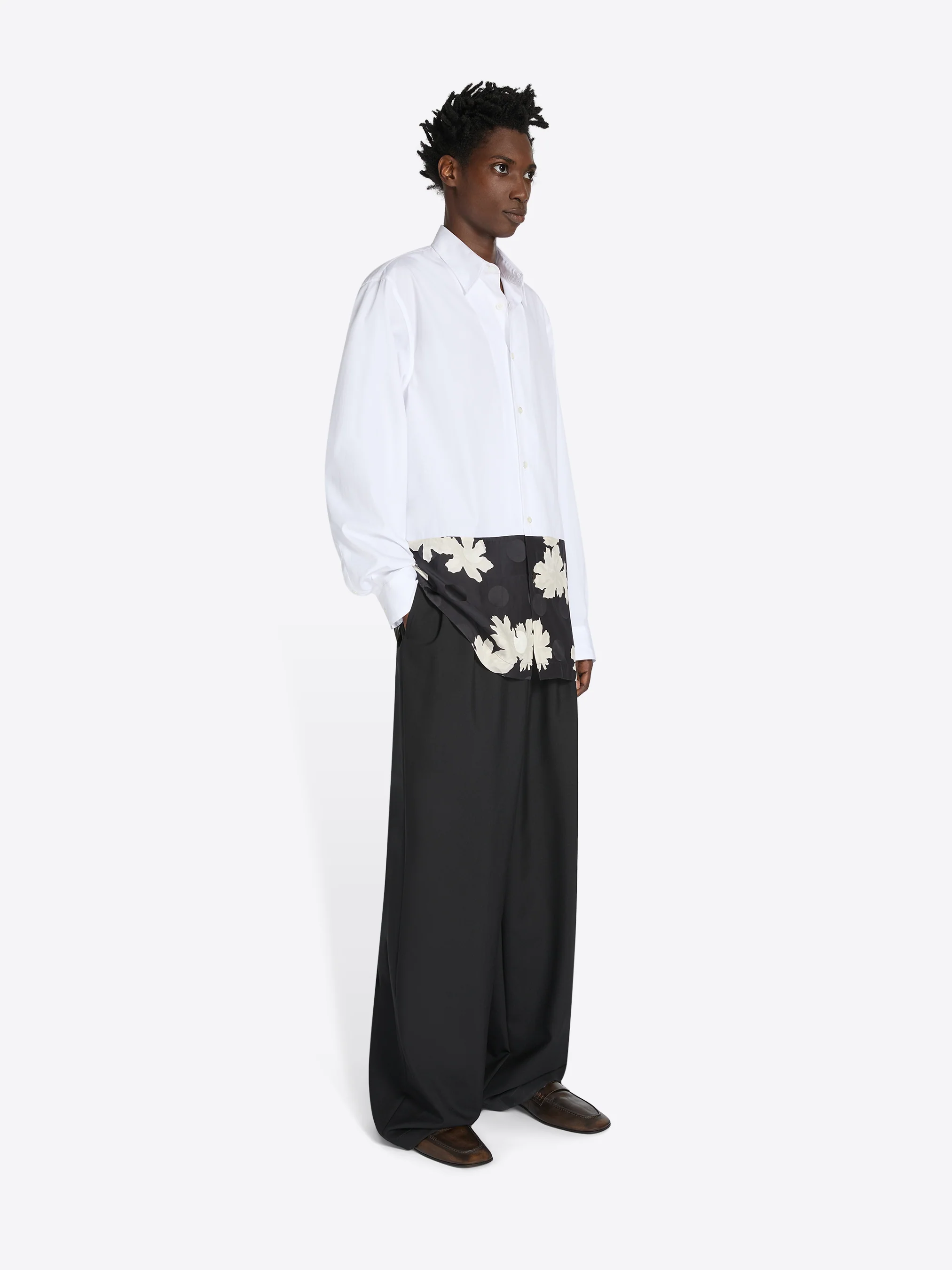 Contrast cotton shirt