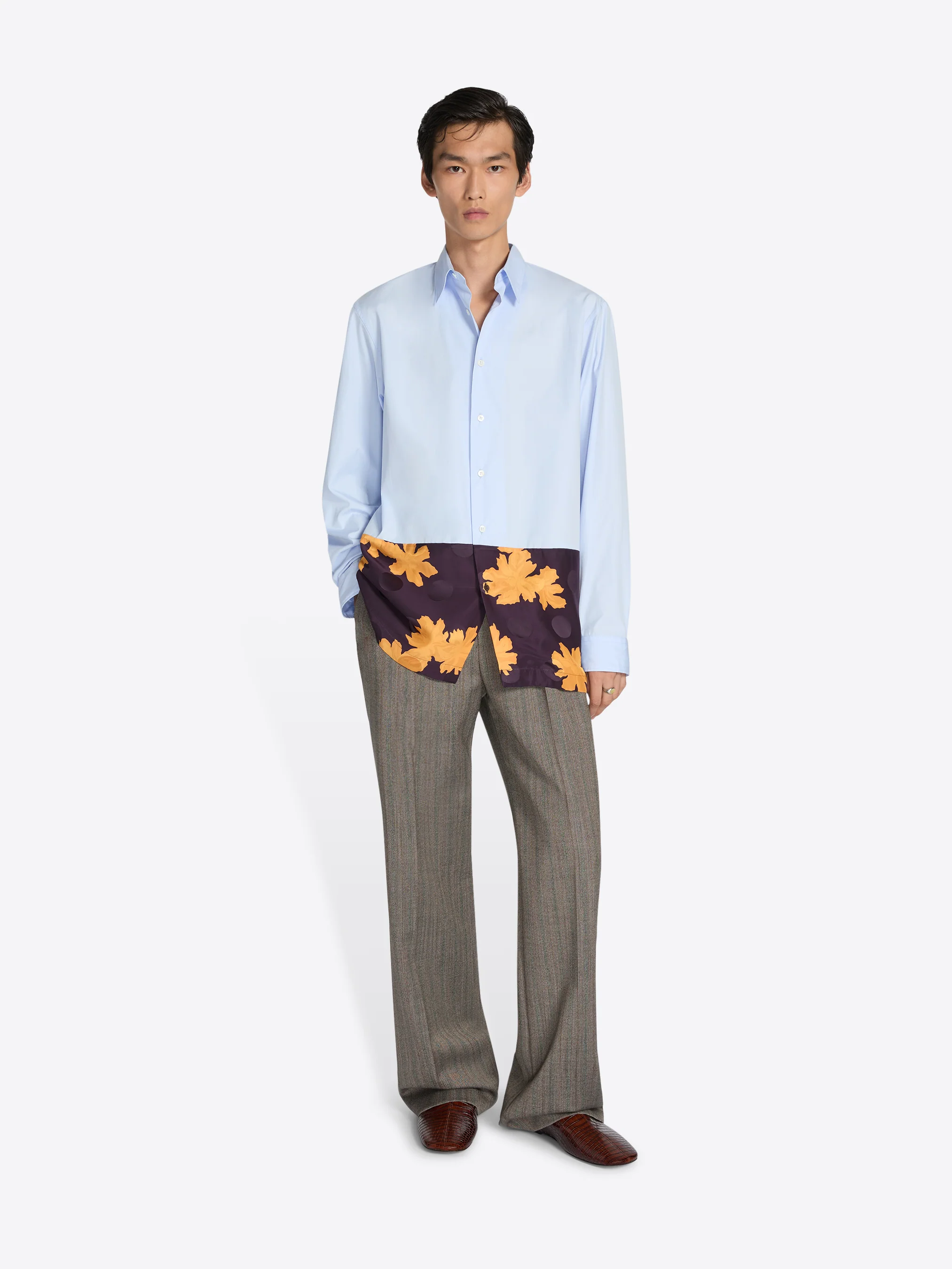 Contrast cotton shirt