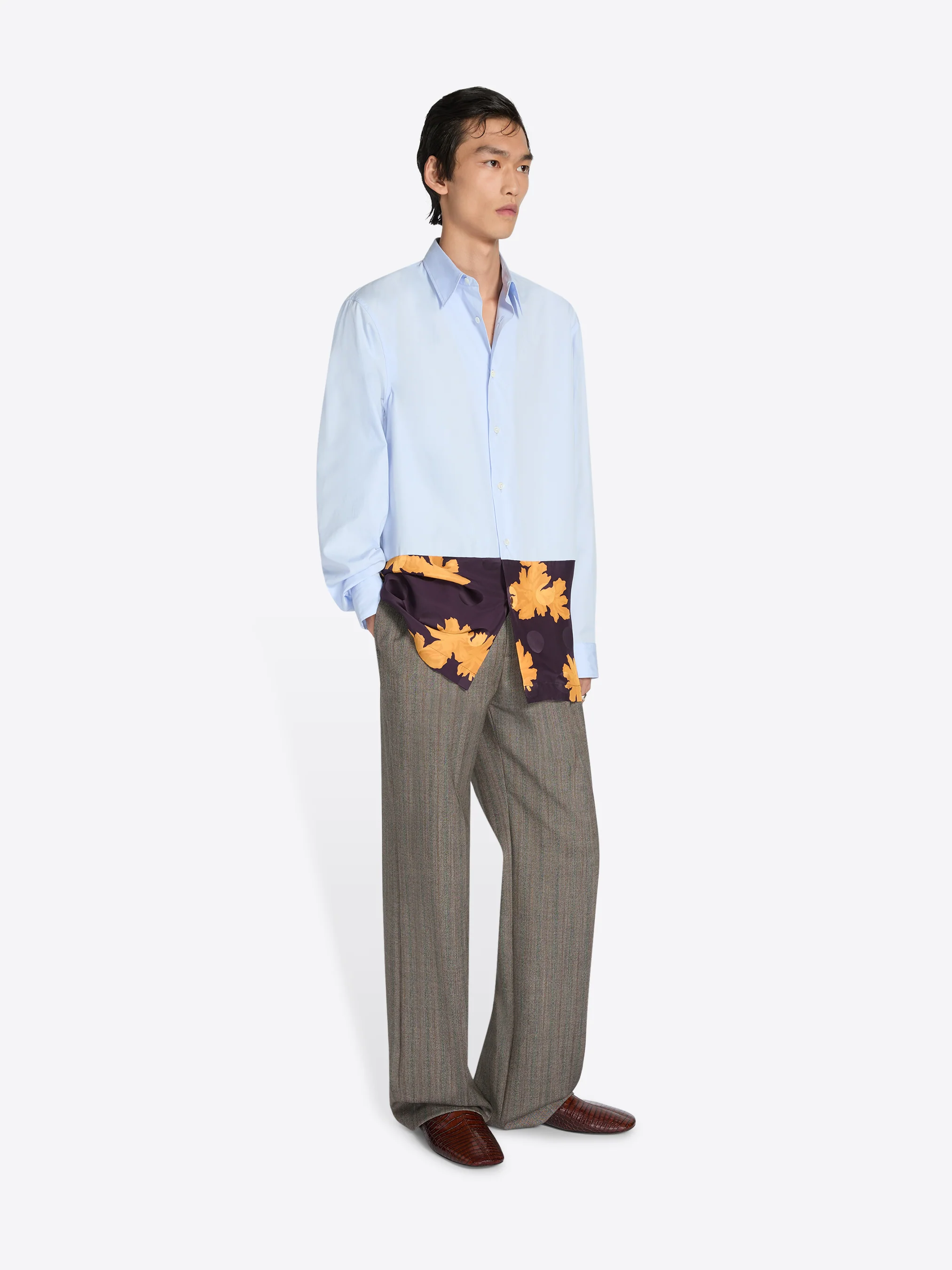 Contrast cotton shirt