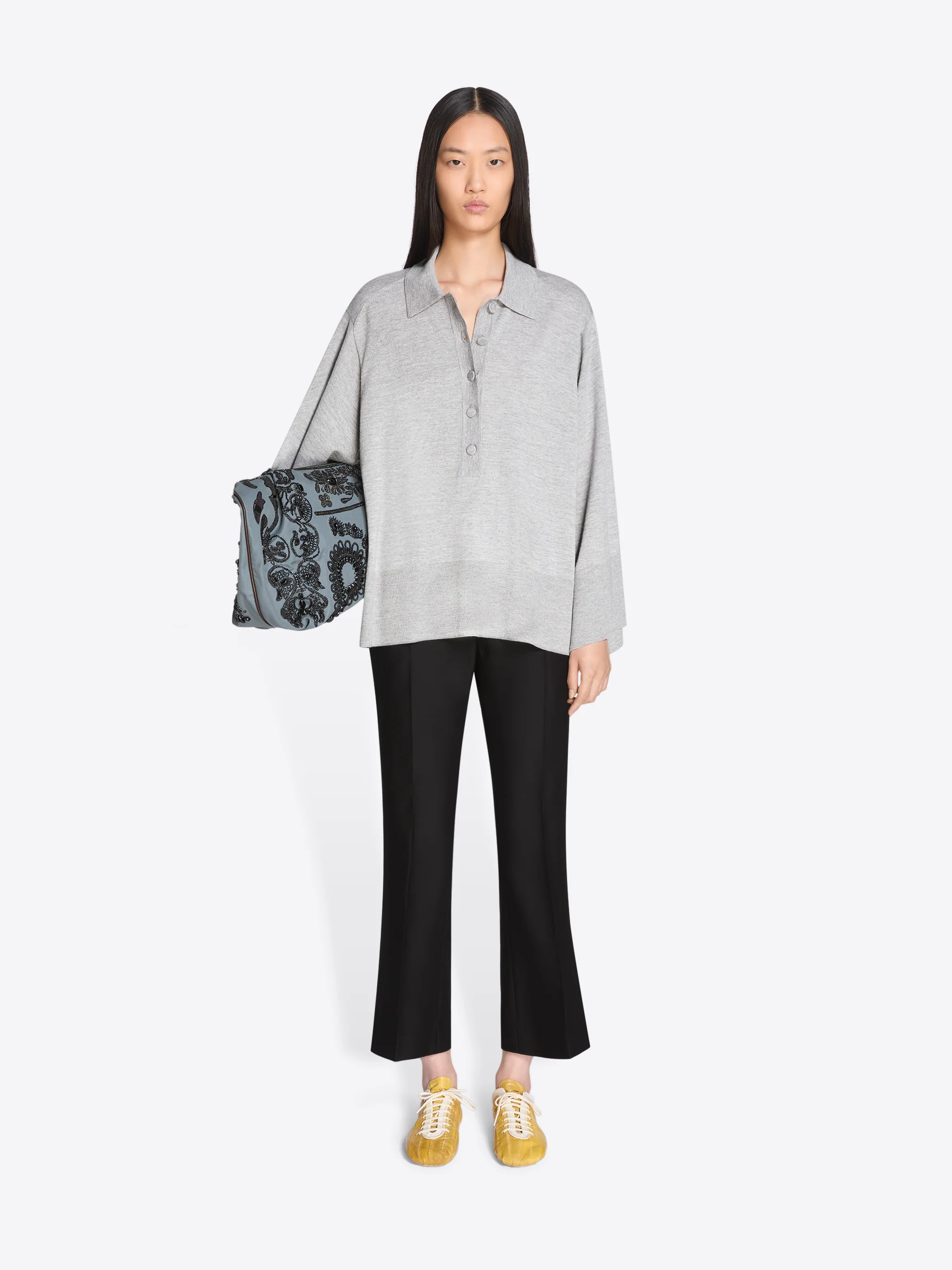 Merino polo sweater