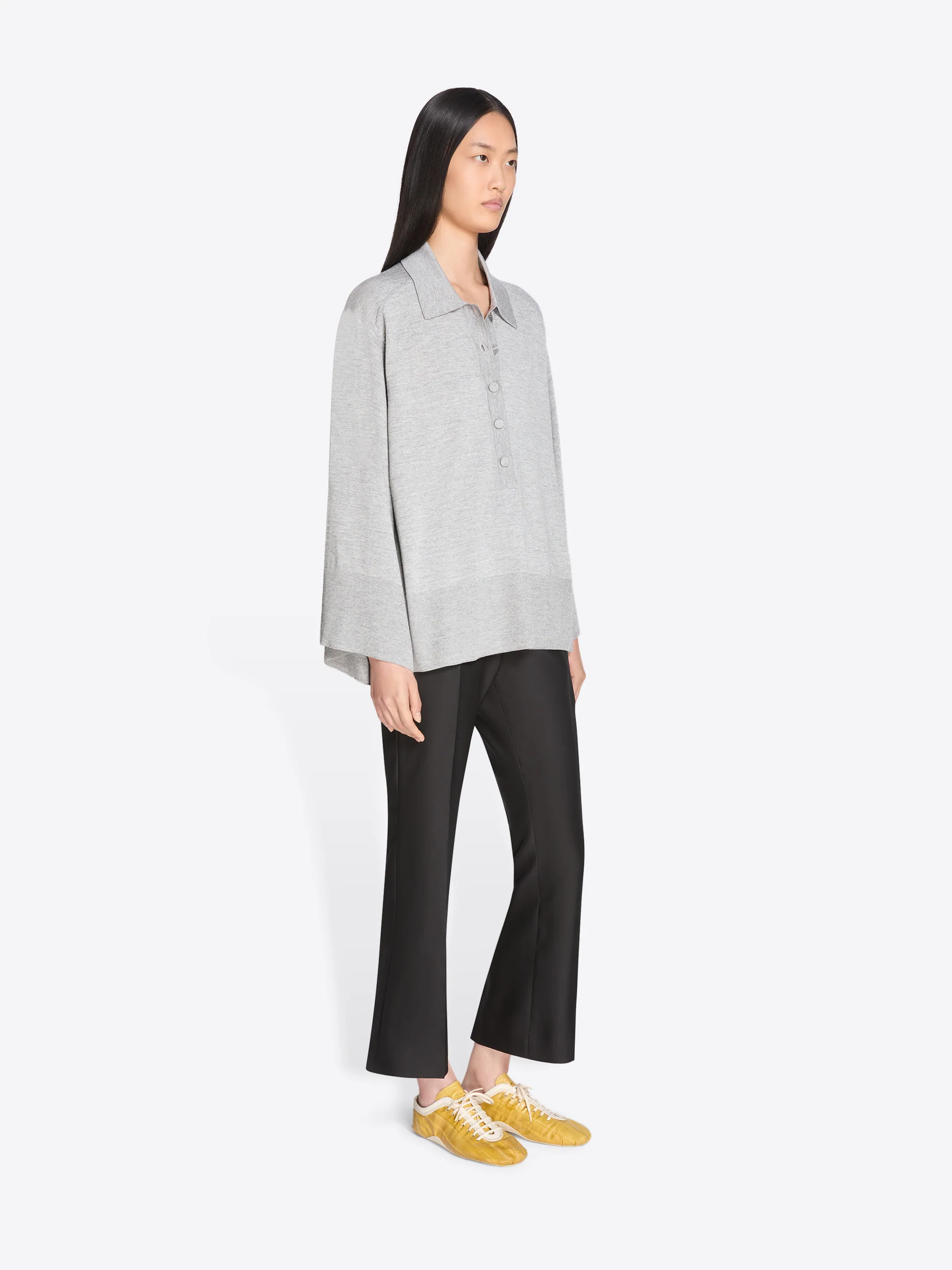 Merino polo sweater