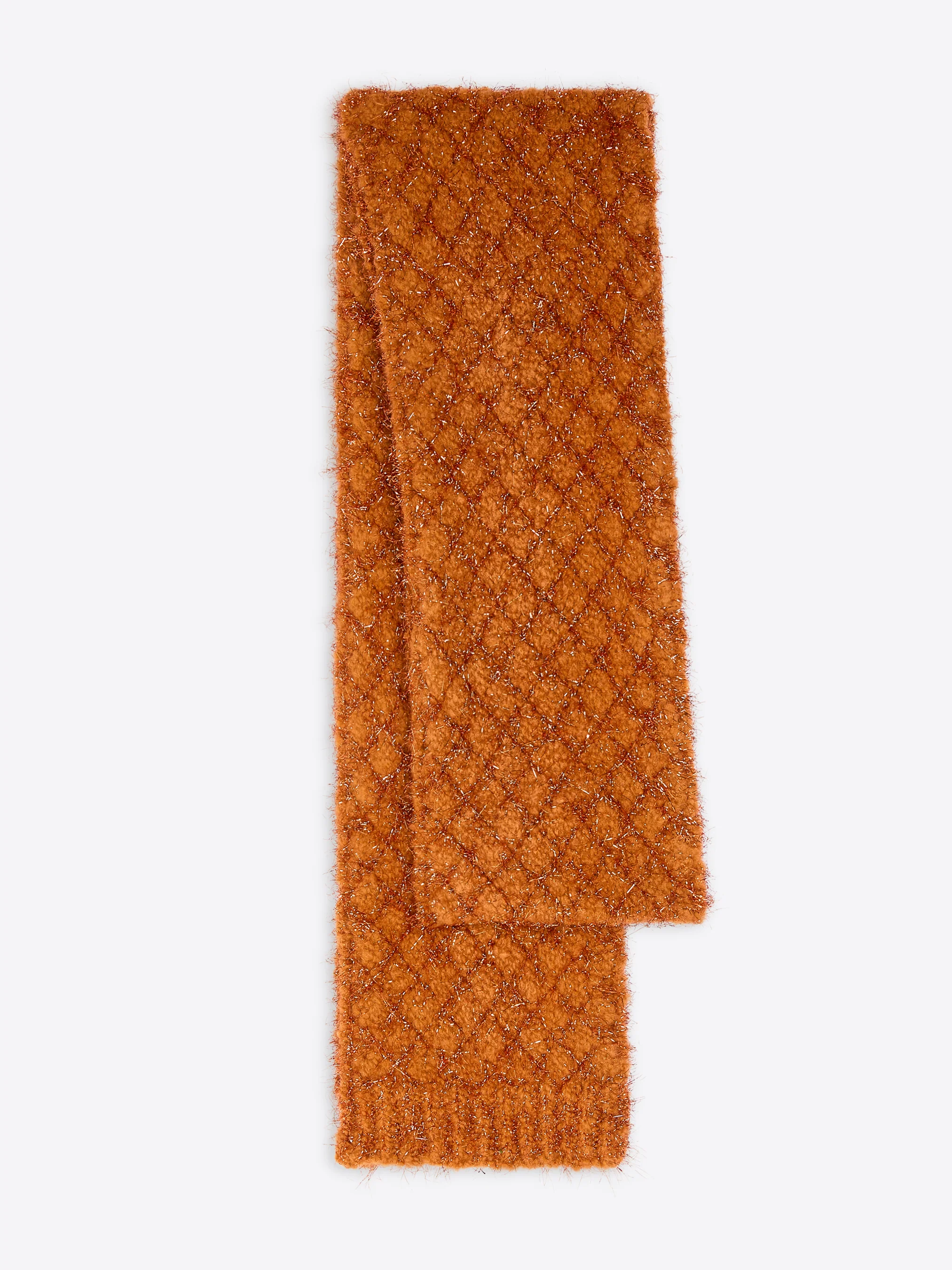 Metallized knit scarf