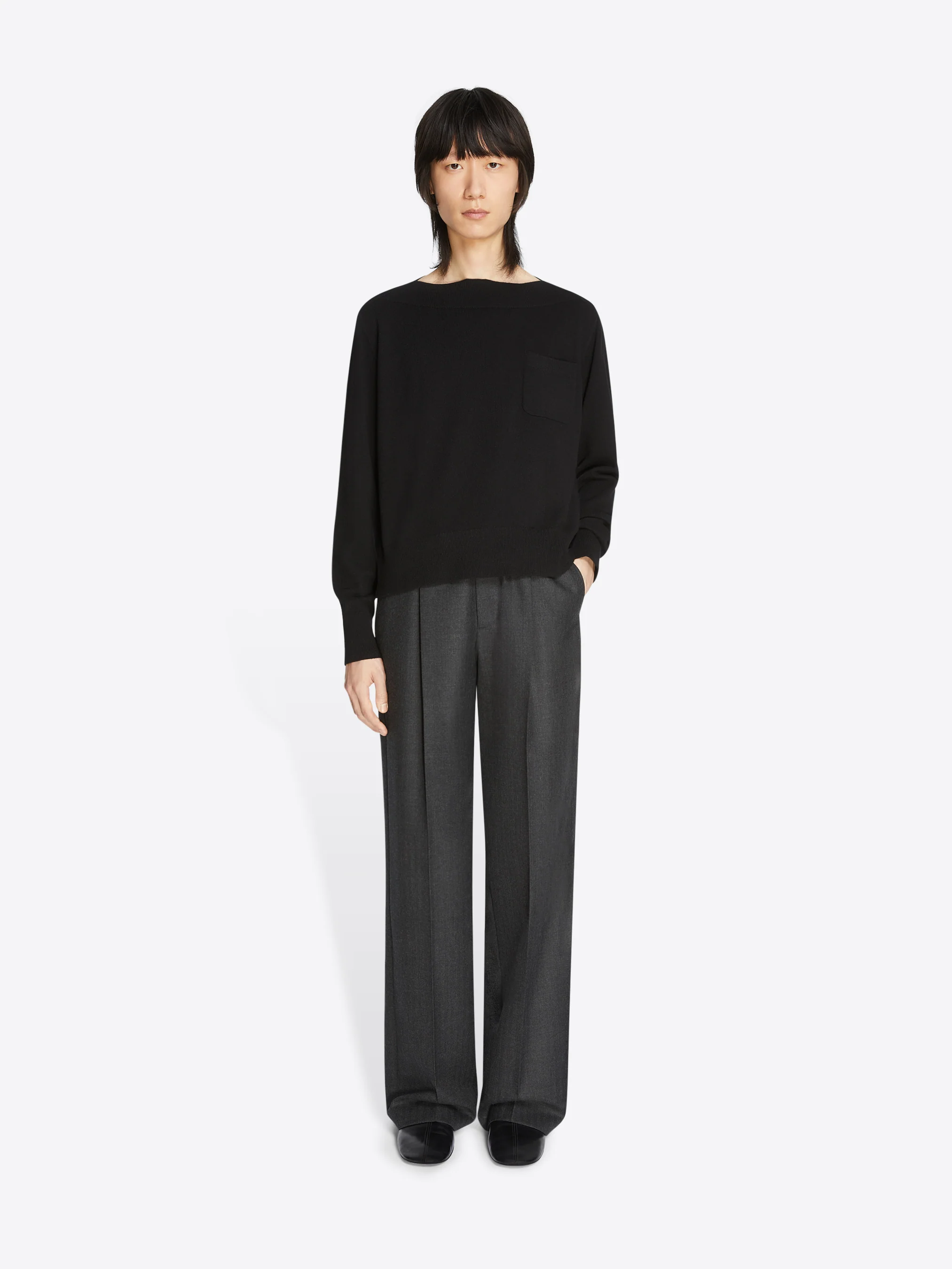 Straight wool pants