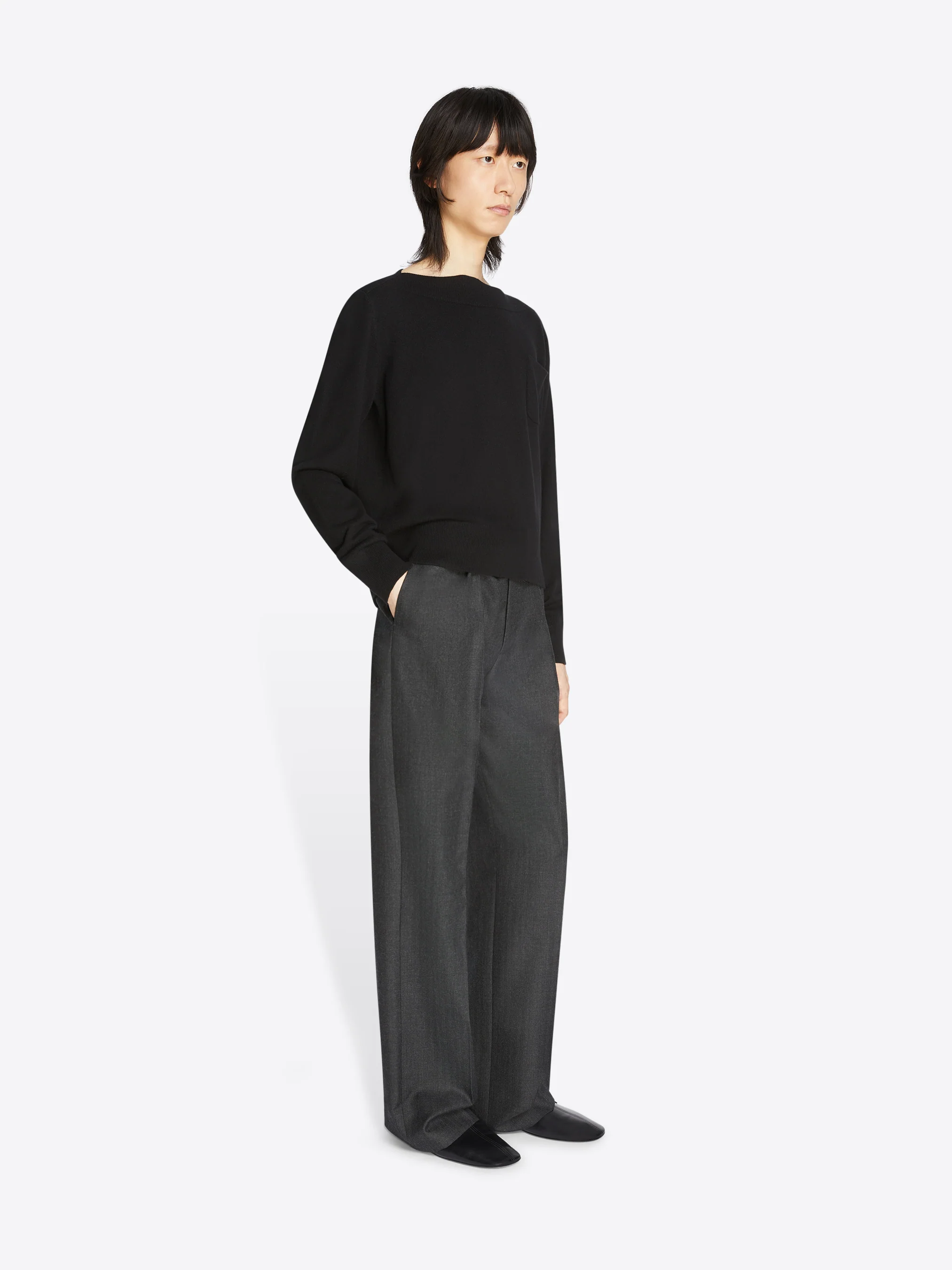 Straight wool pants