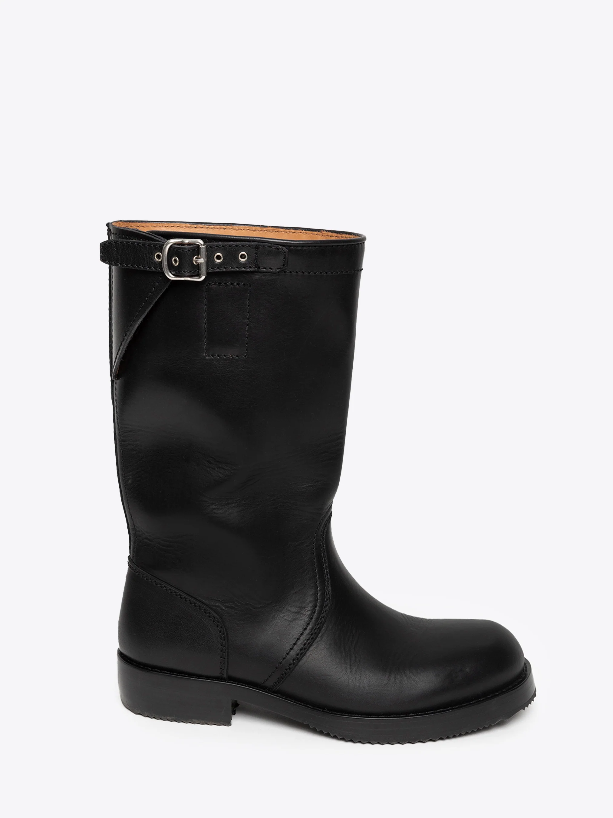 Leather biker boots
