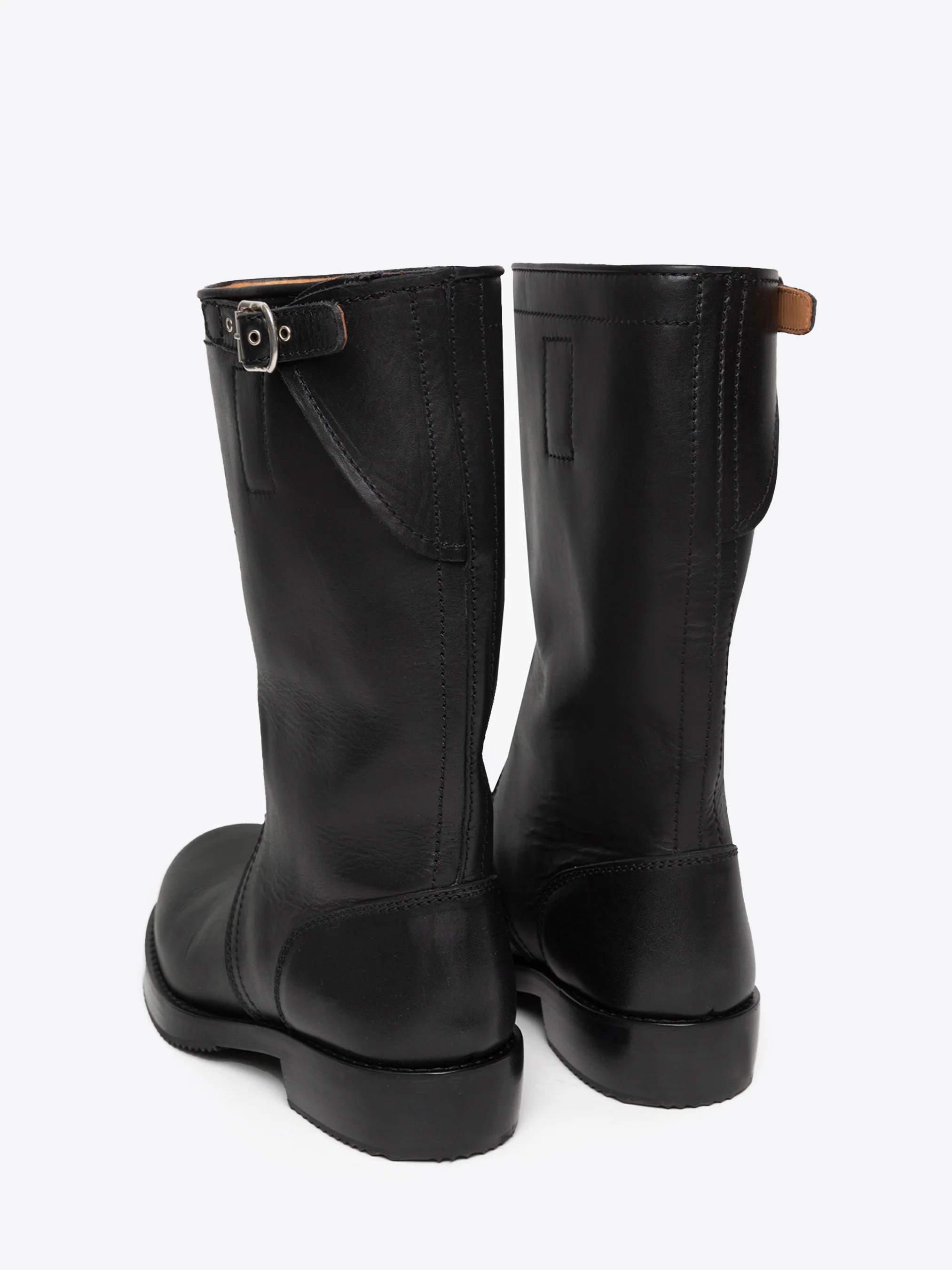 Leather biker boots