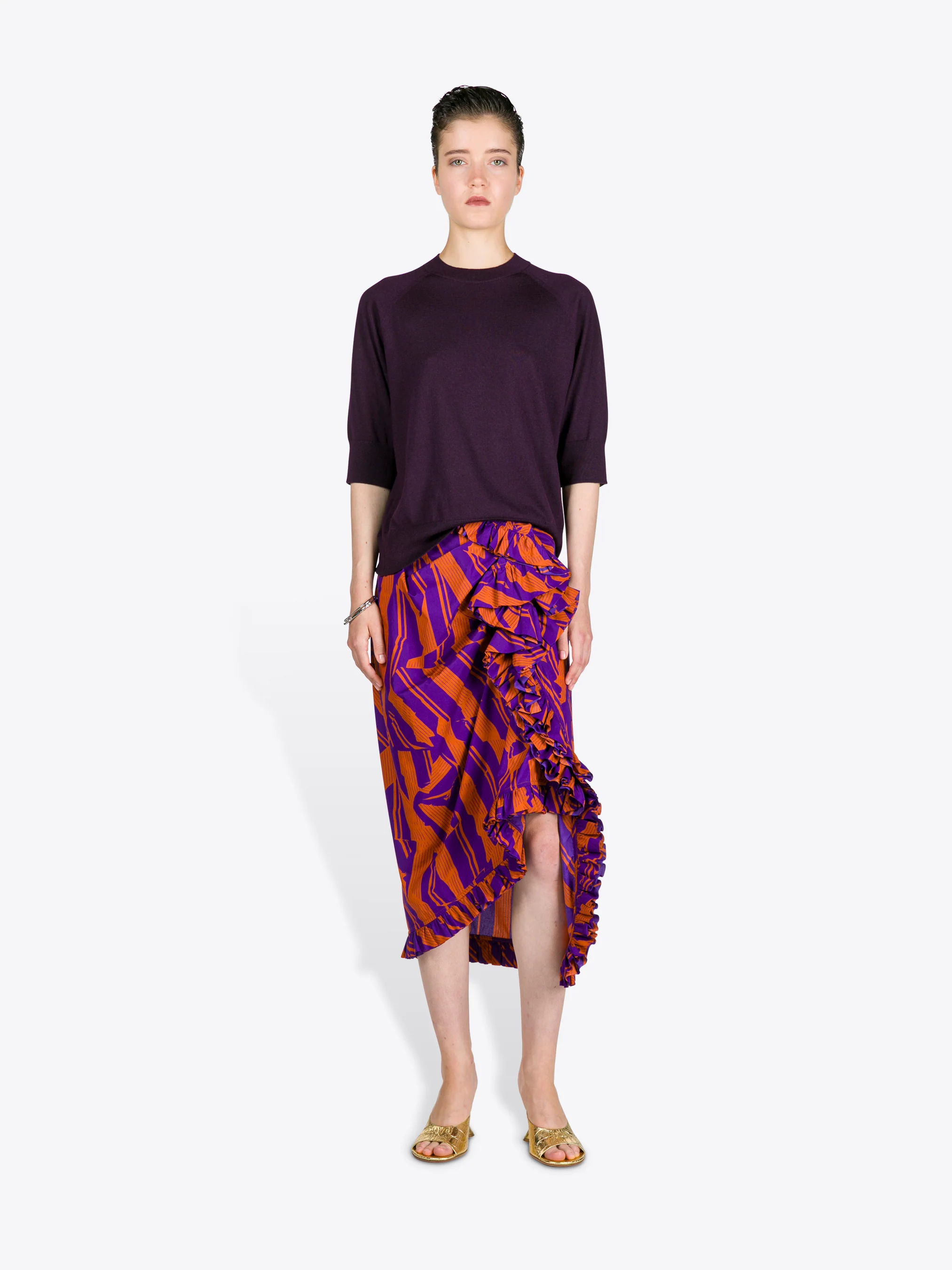 Ruffled cotton skirt