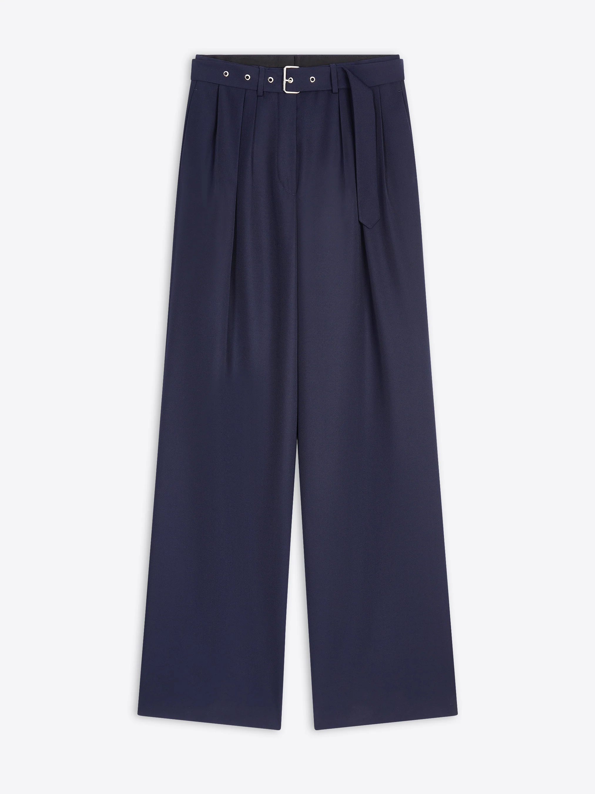 Belted wool trousers