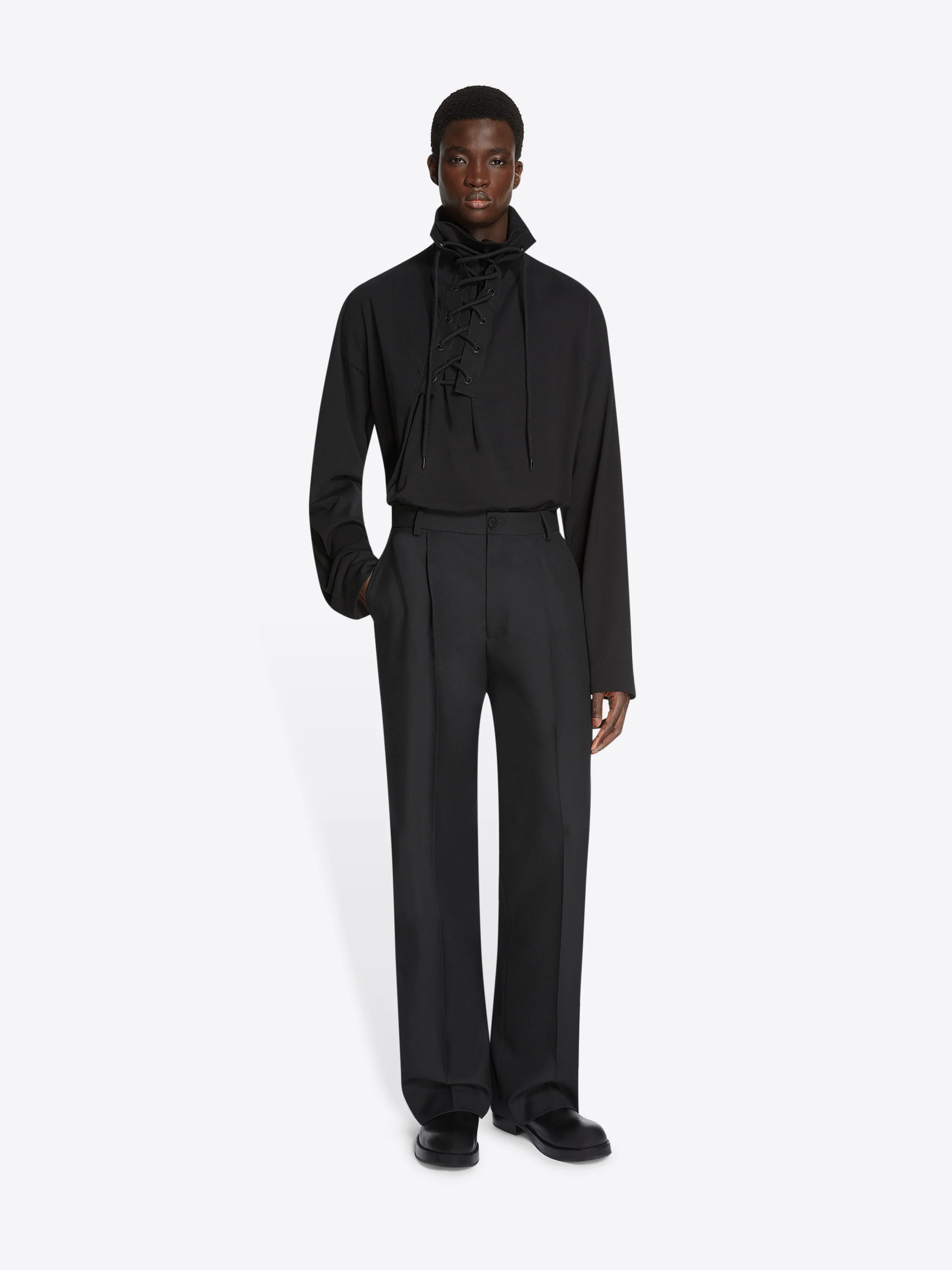 Straight wool pants