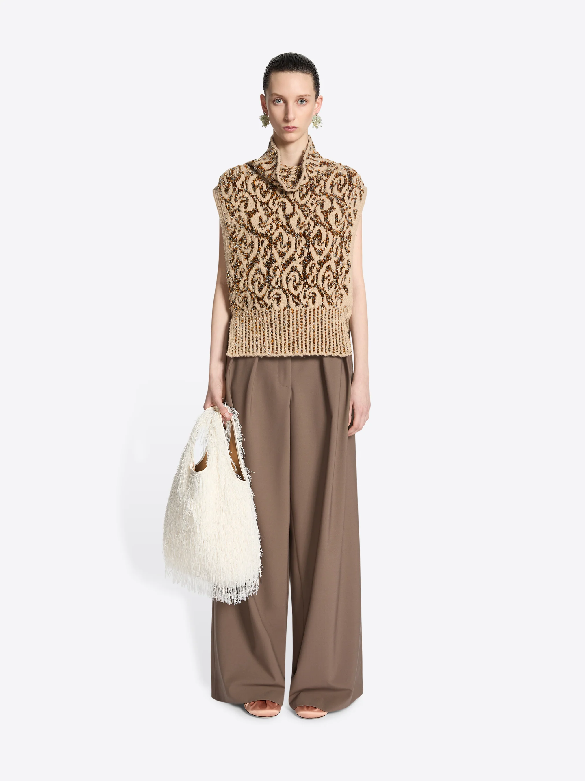 Fringed tote bag