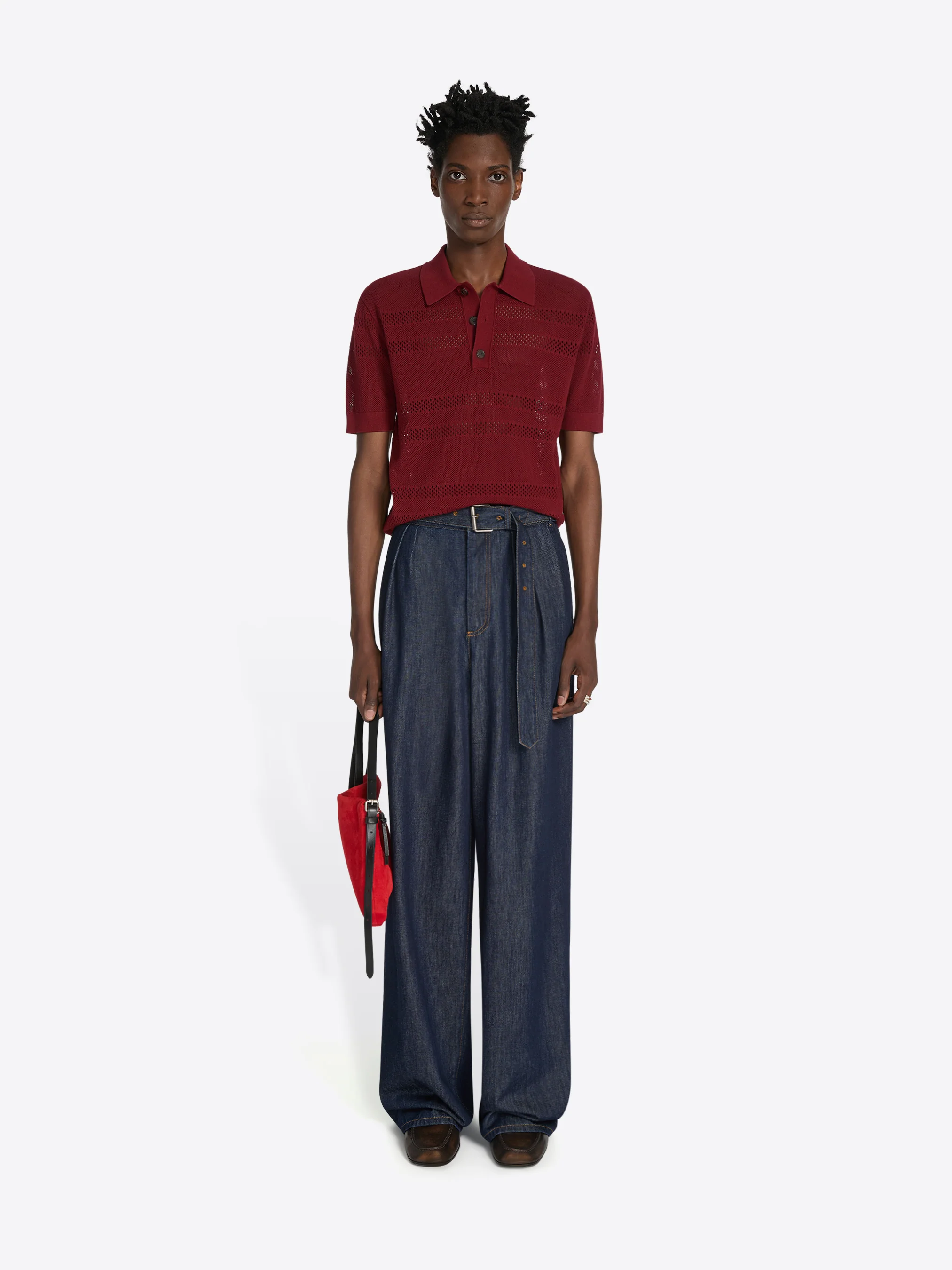 Mesh polo shirt