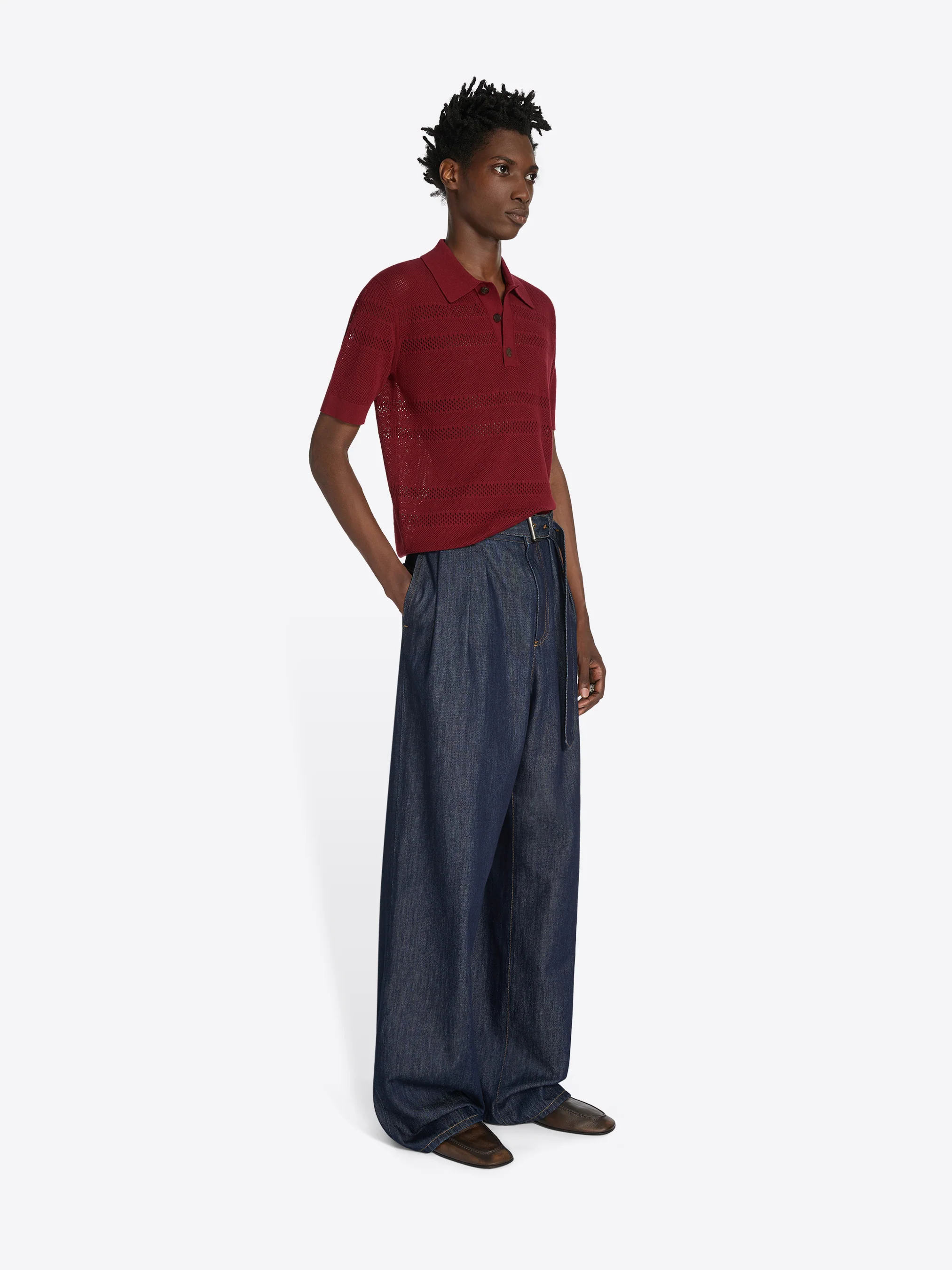 Mesh polo shirt