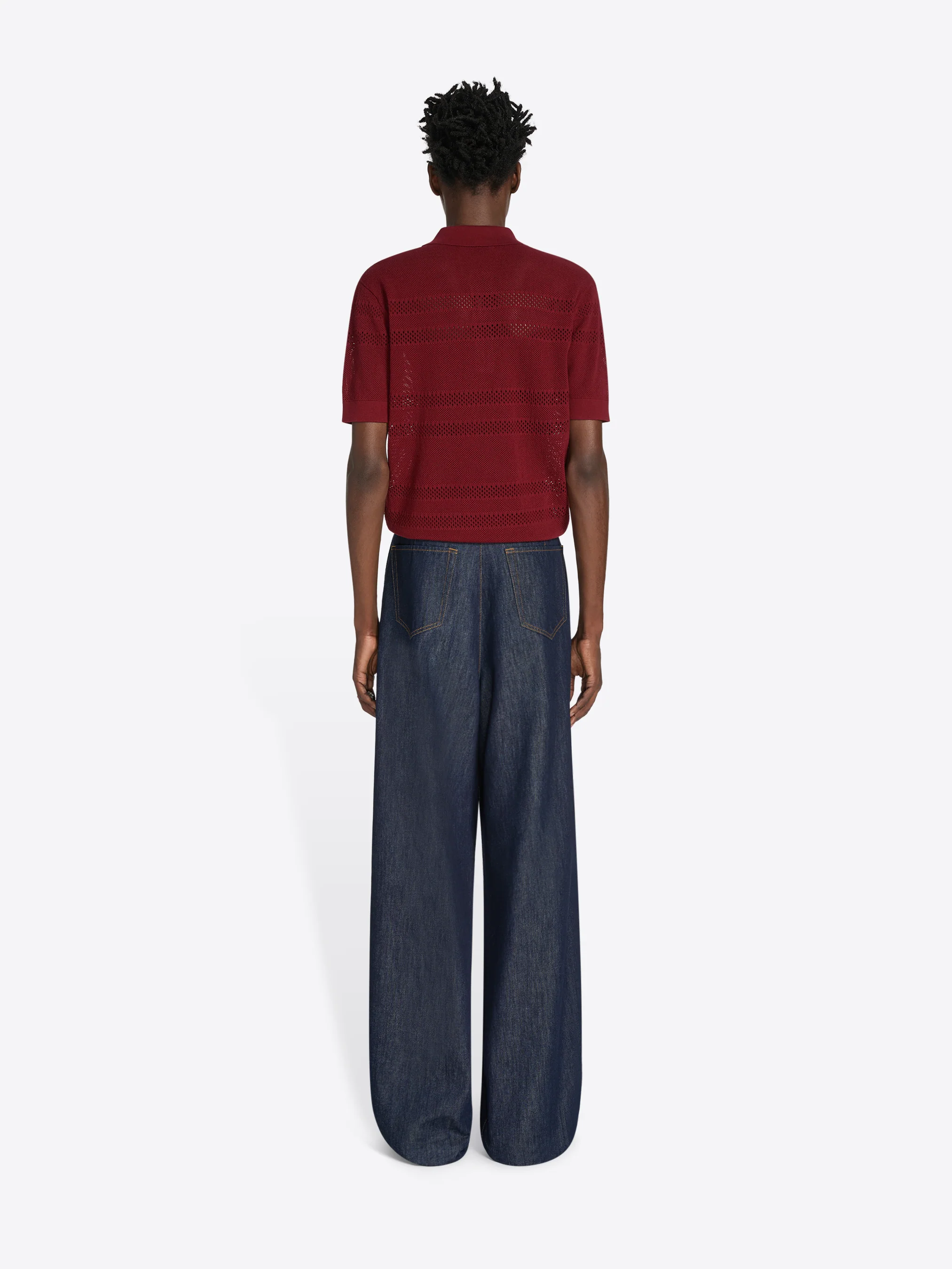 Mesh polo shirt