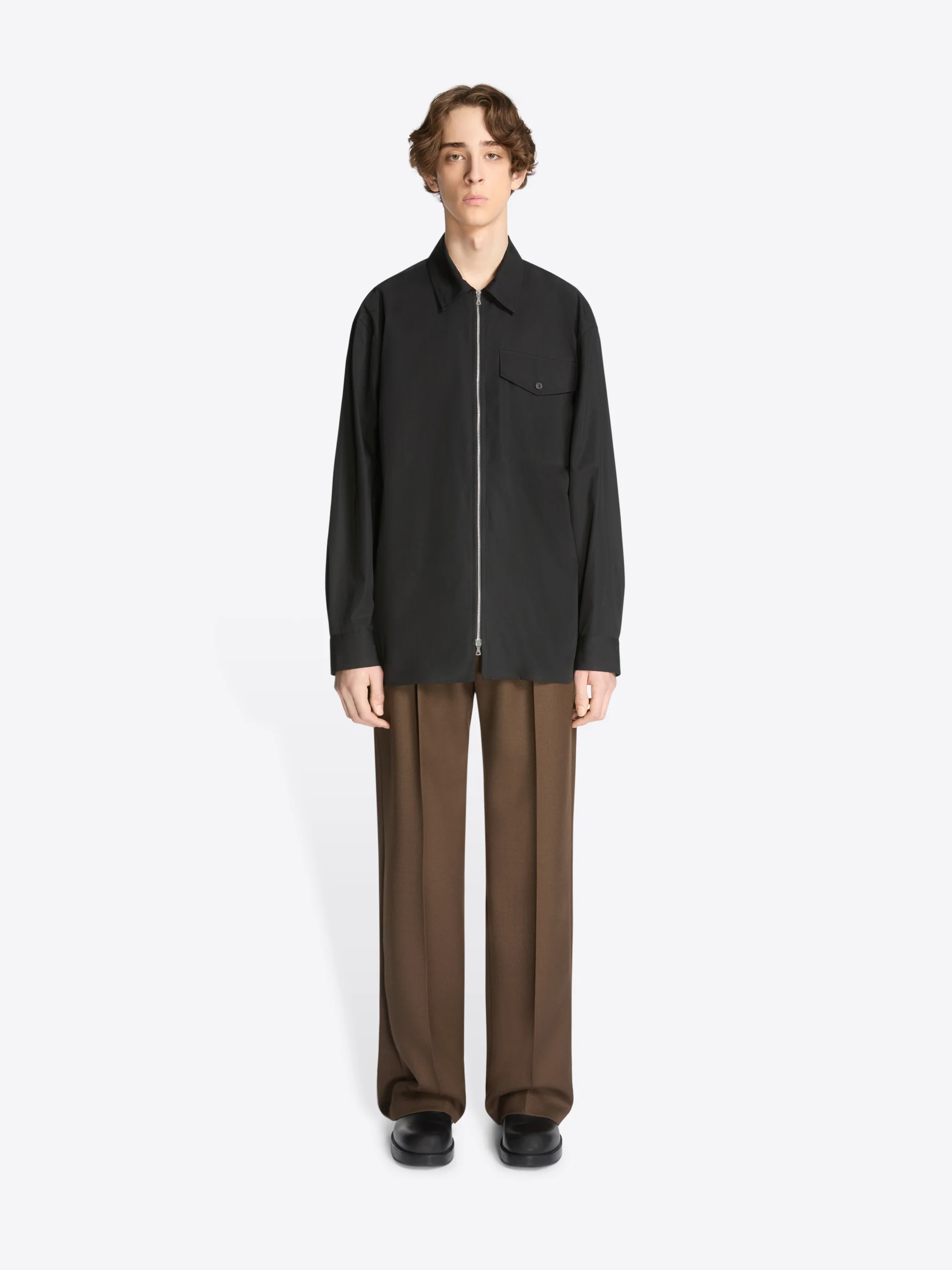 Cotton zipped shirt