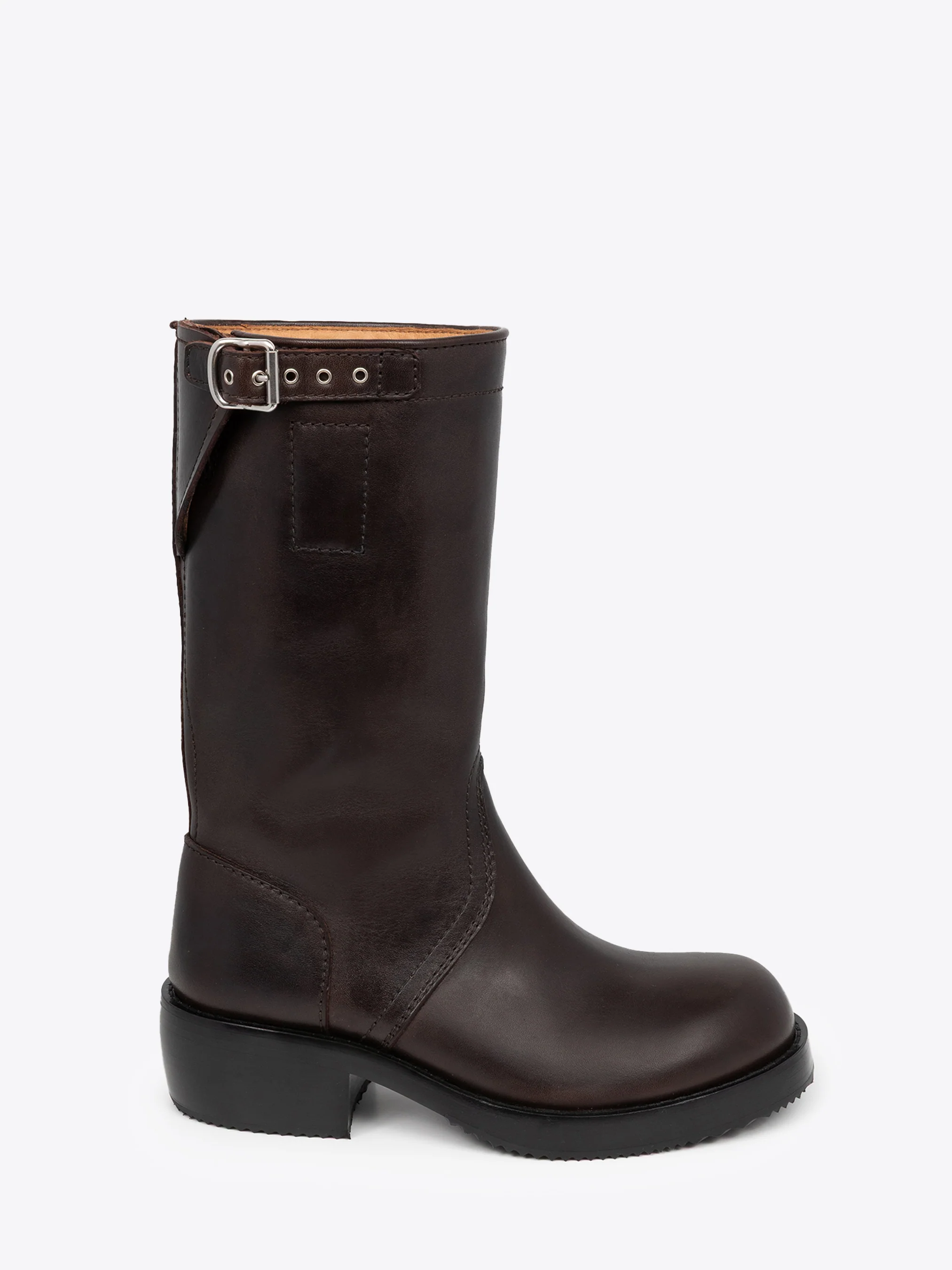 Leather biker boots
