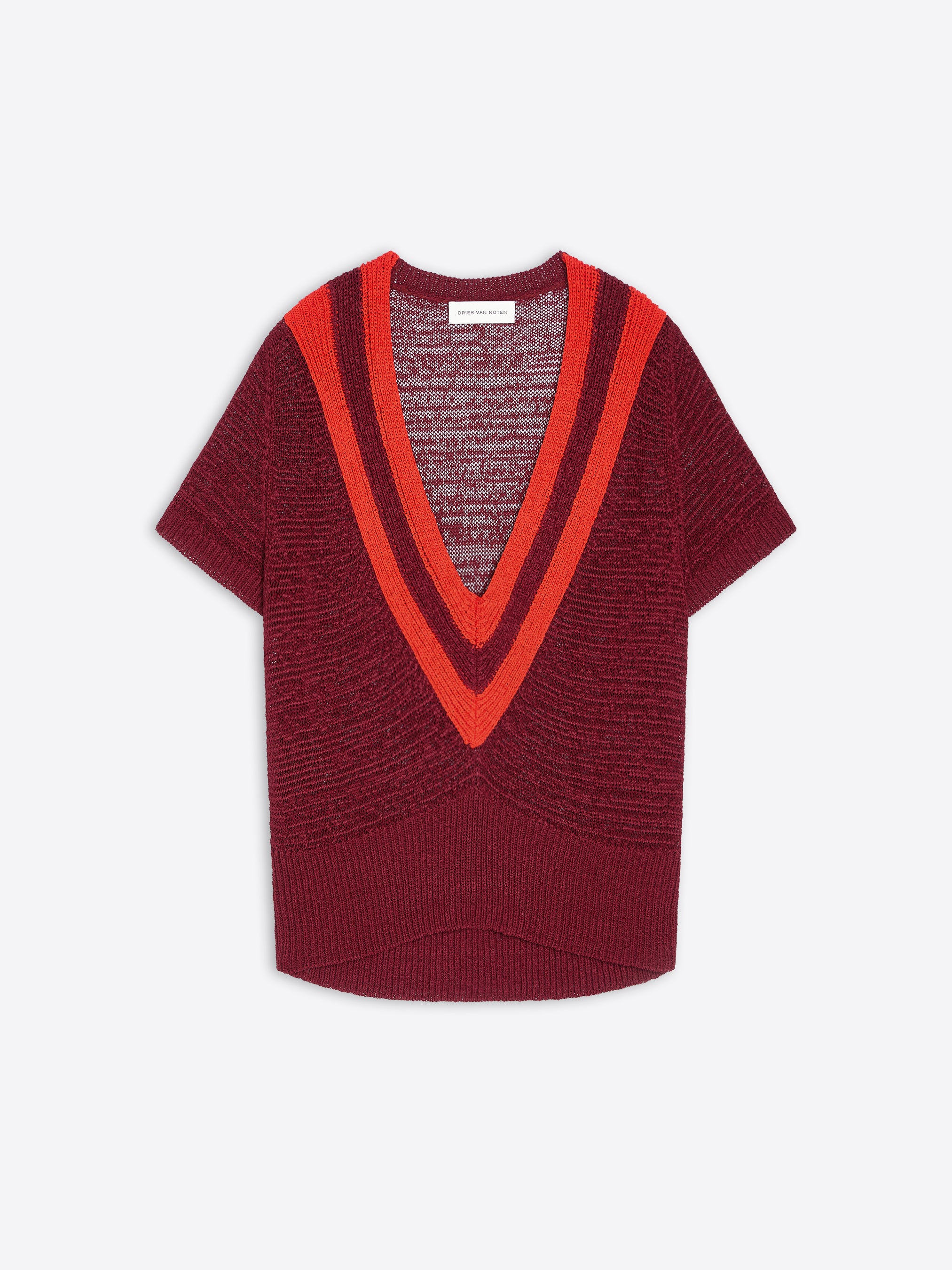 V-neck knit sweater