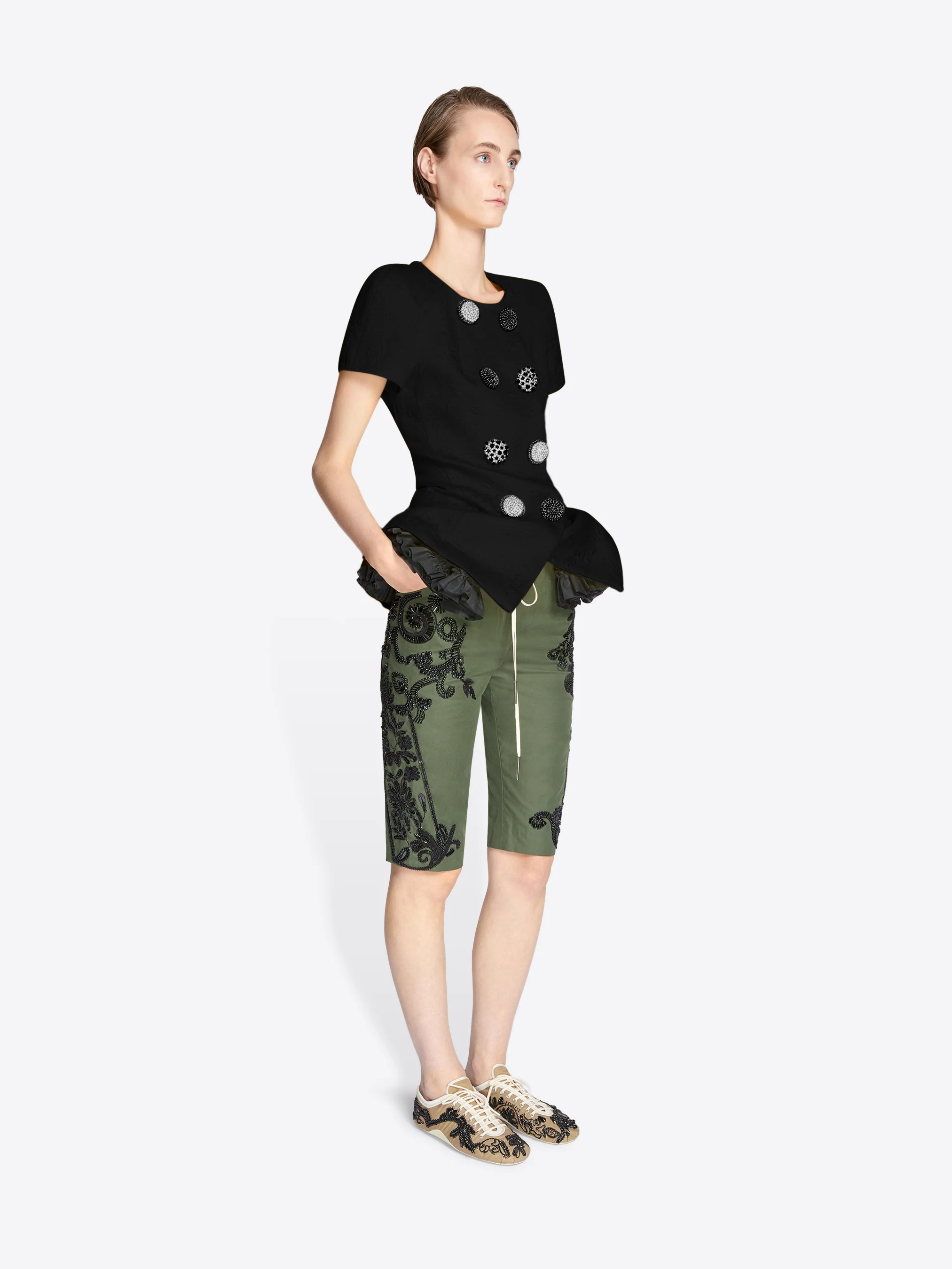 Embroidered capri pants