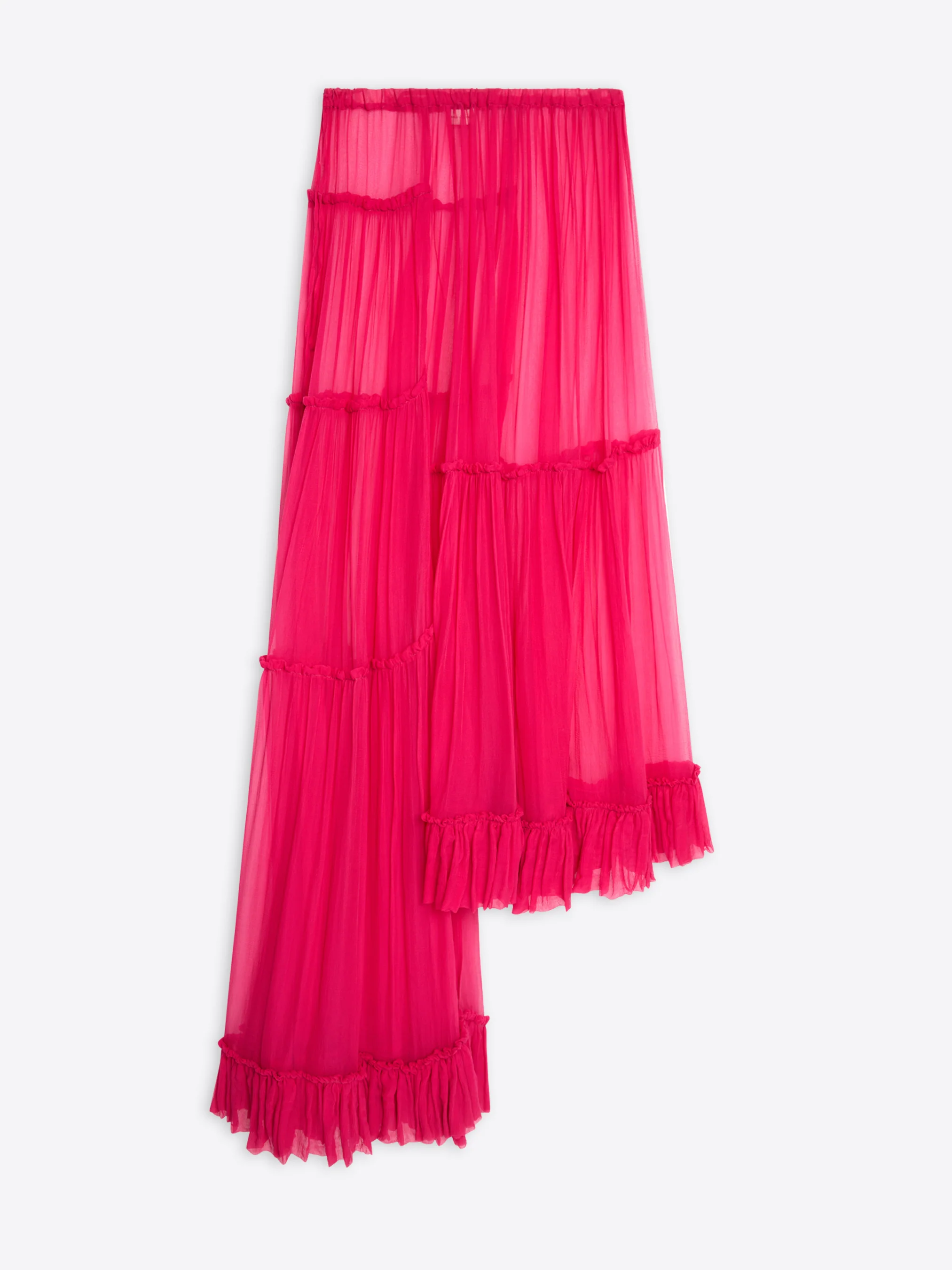 Ruffled silk skirt