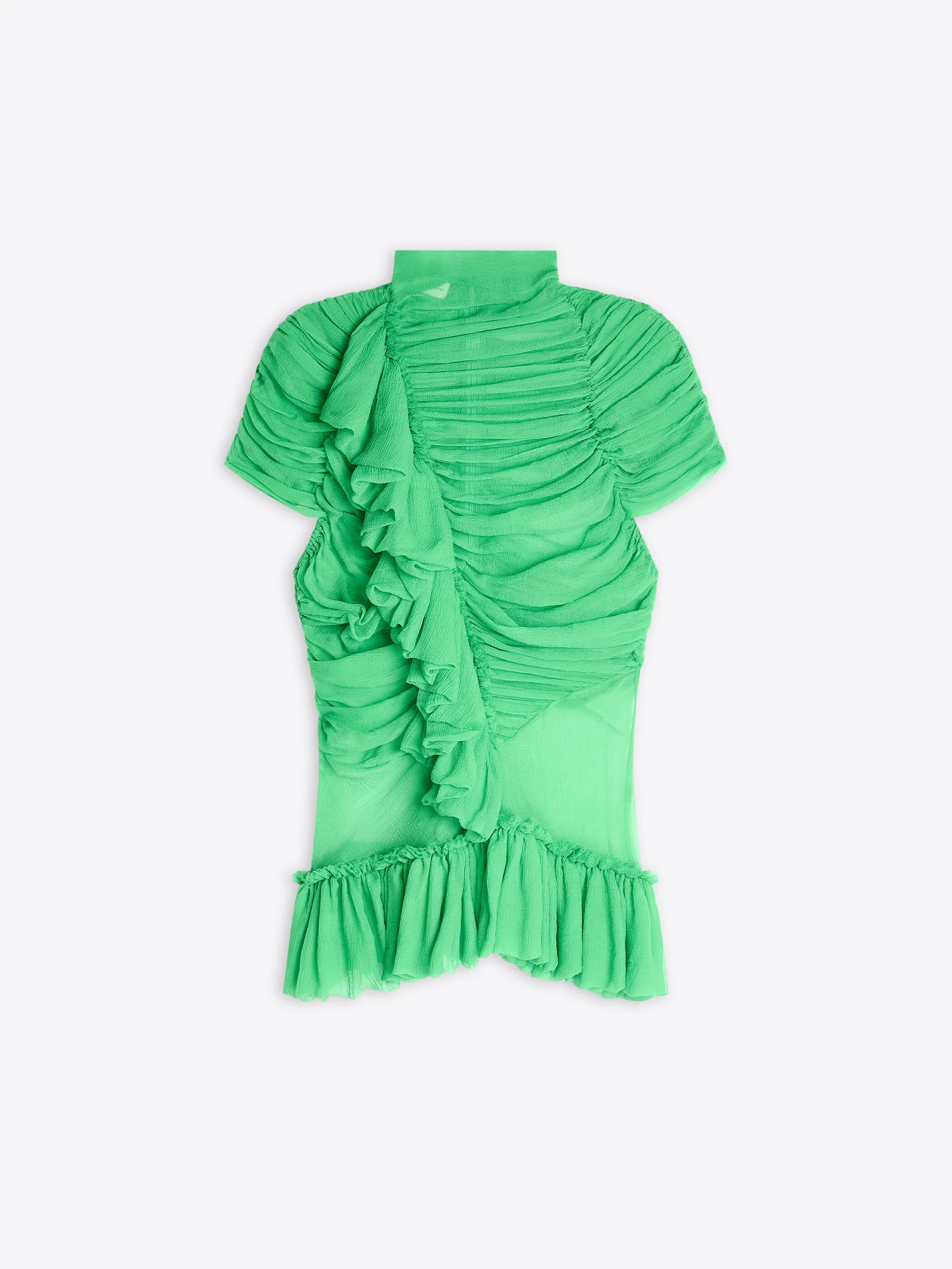 Silk ruffled top