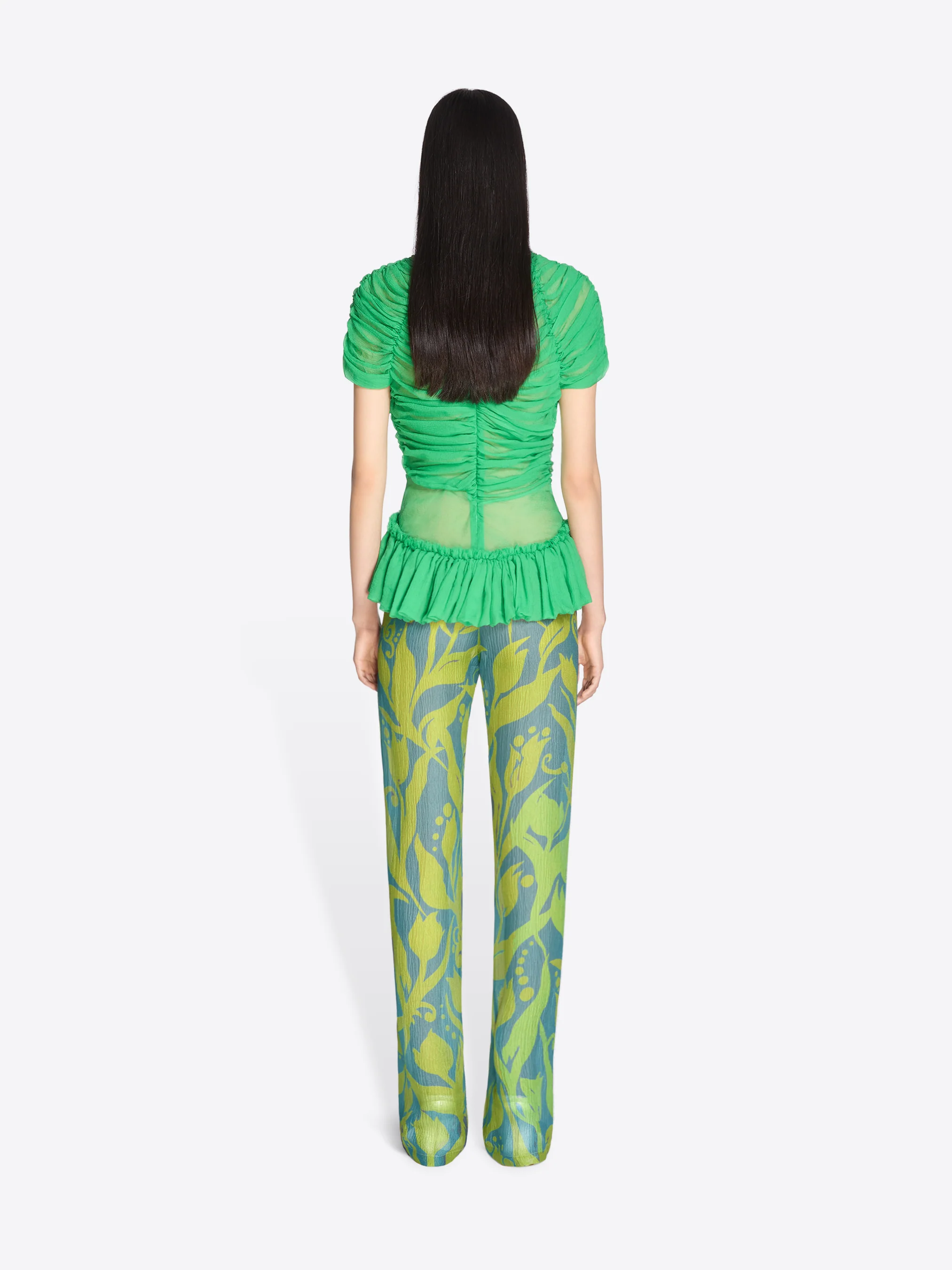 Silk ruffled top