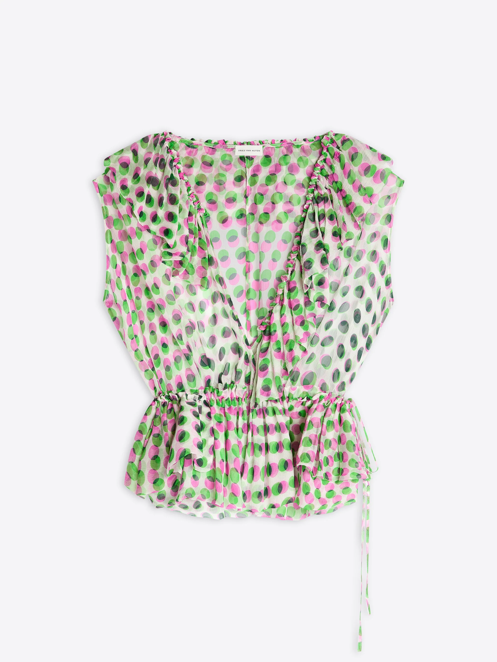 Silk ruffle top