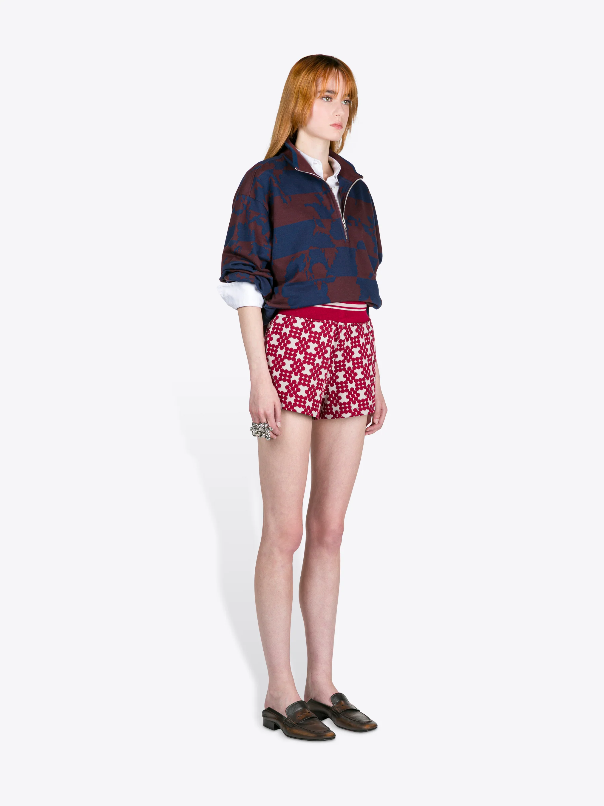 Ribbed jacquard shorts