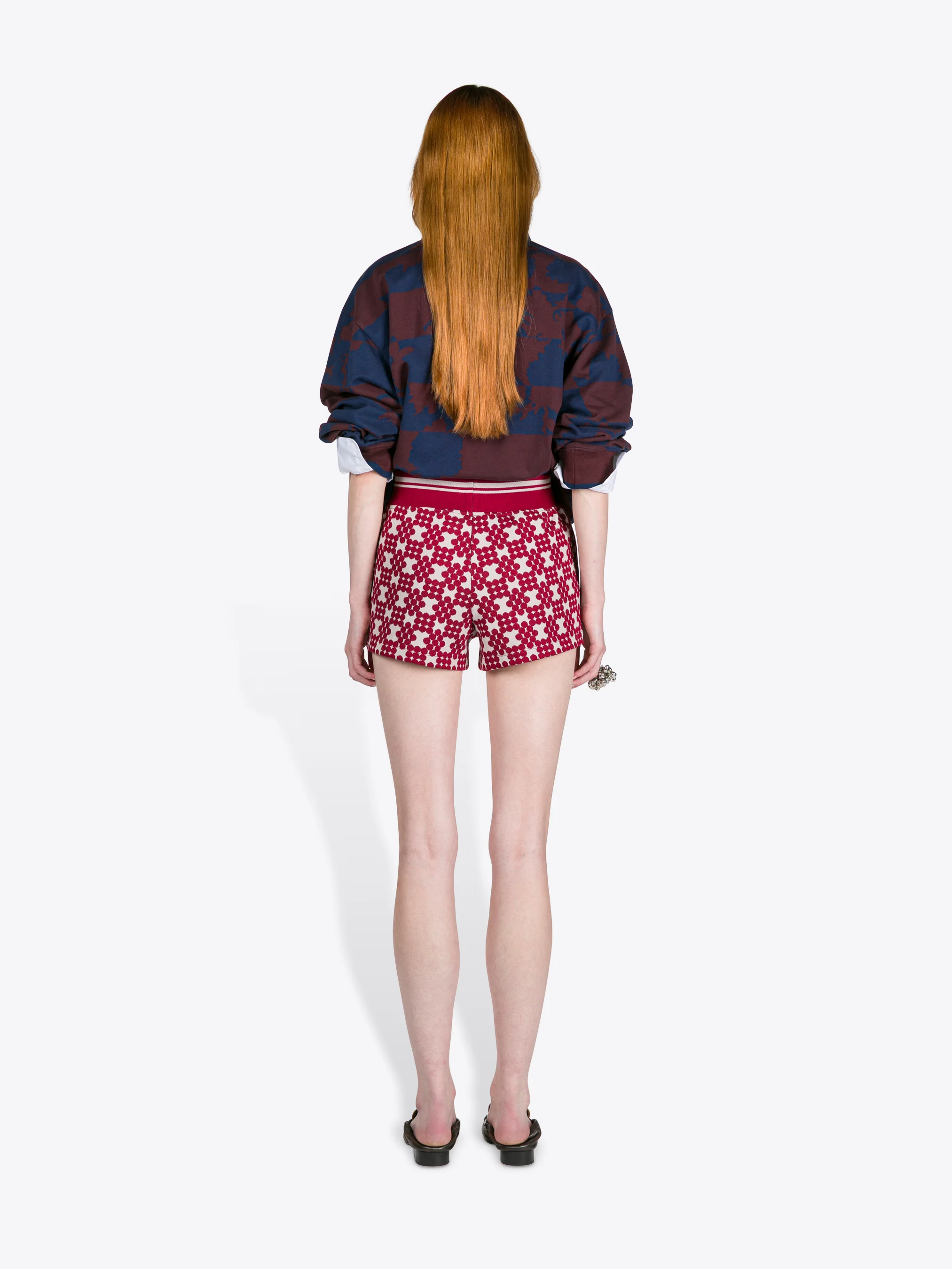 Ribbed jacquard shorts