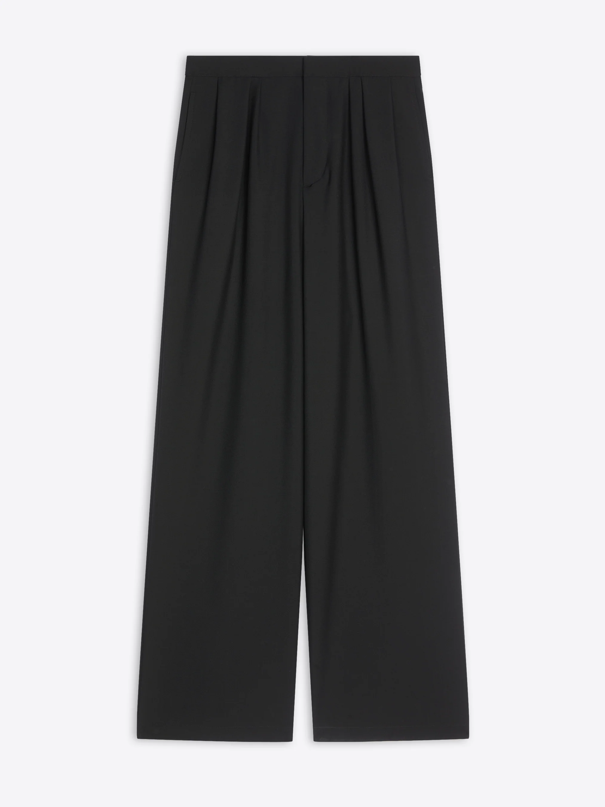 Belted wool mohair pants
