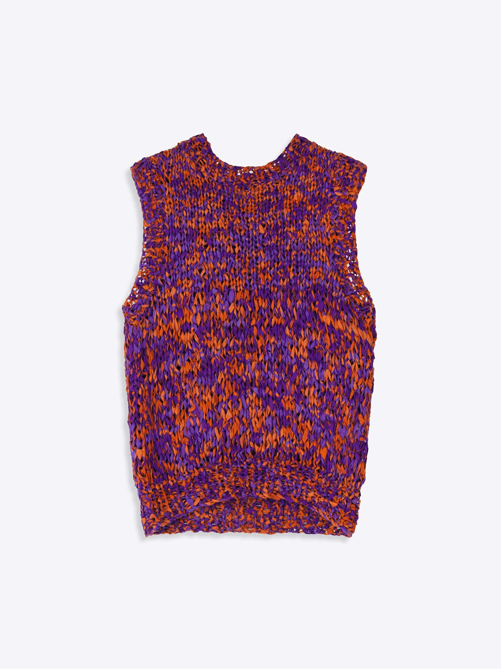 Sleeveless cotton sweater