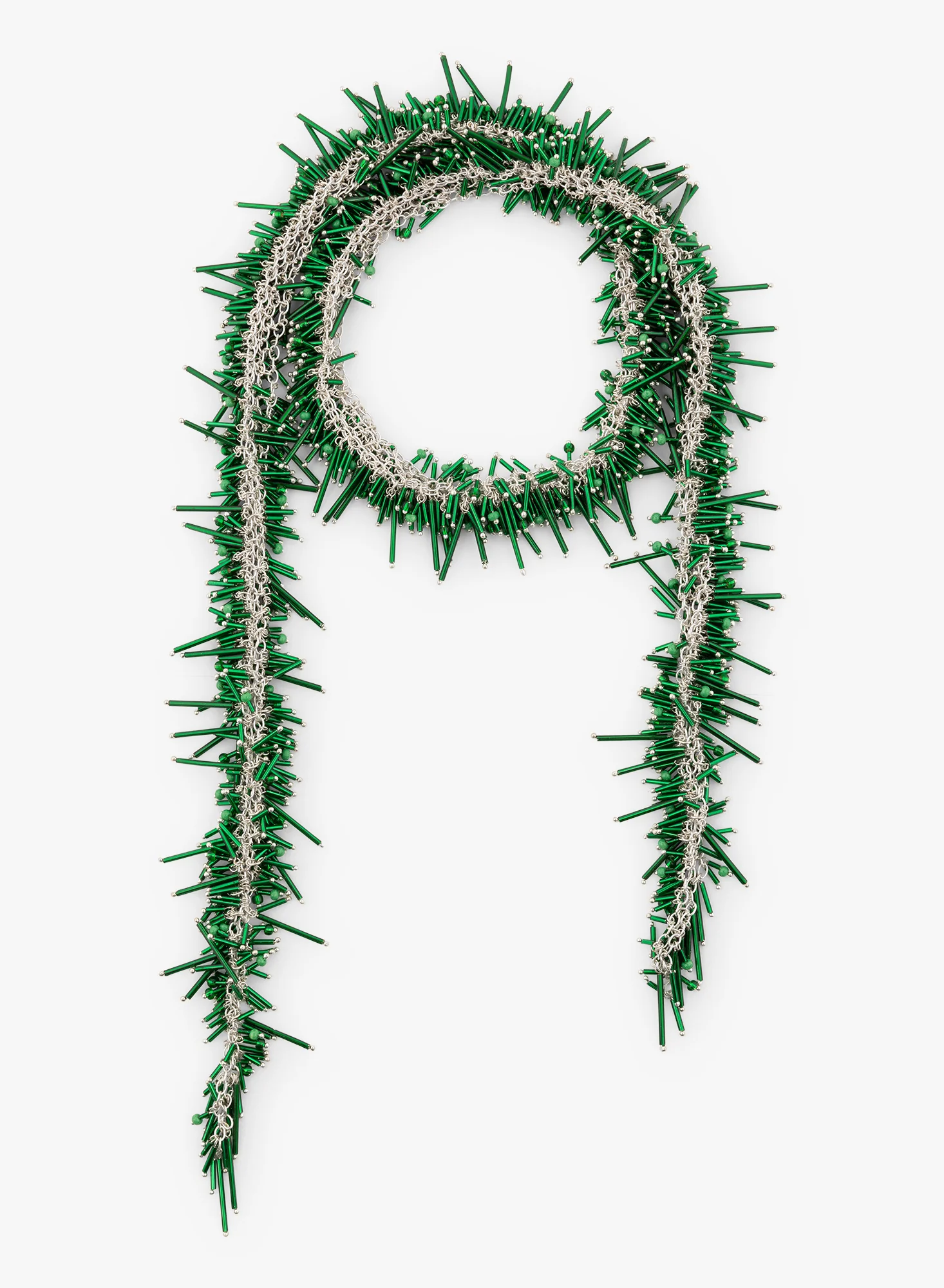 Embroidered scarf necklace