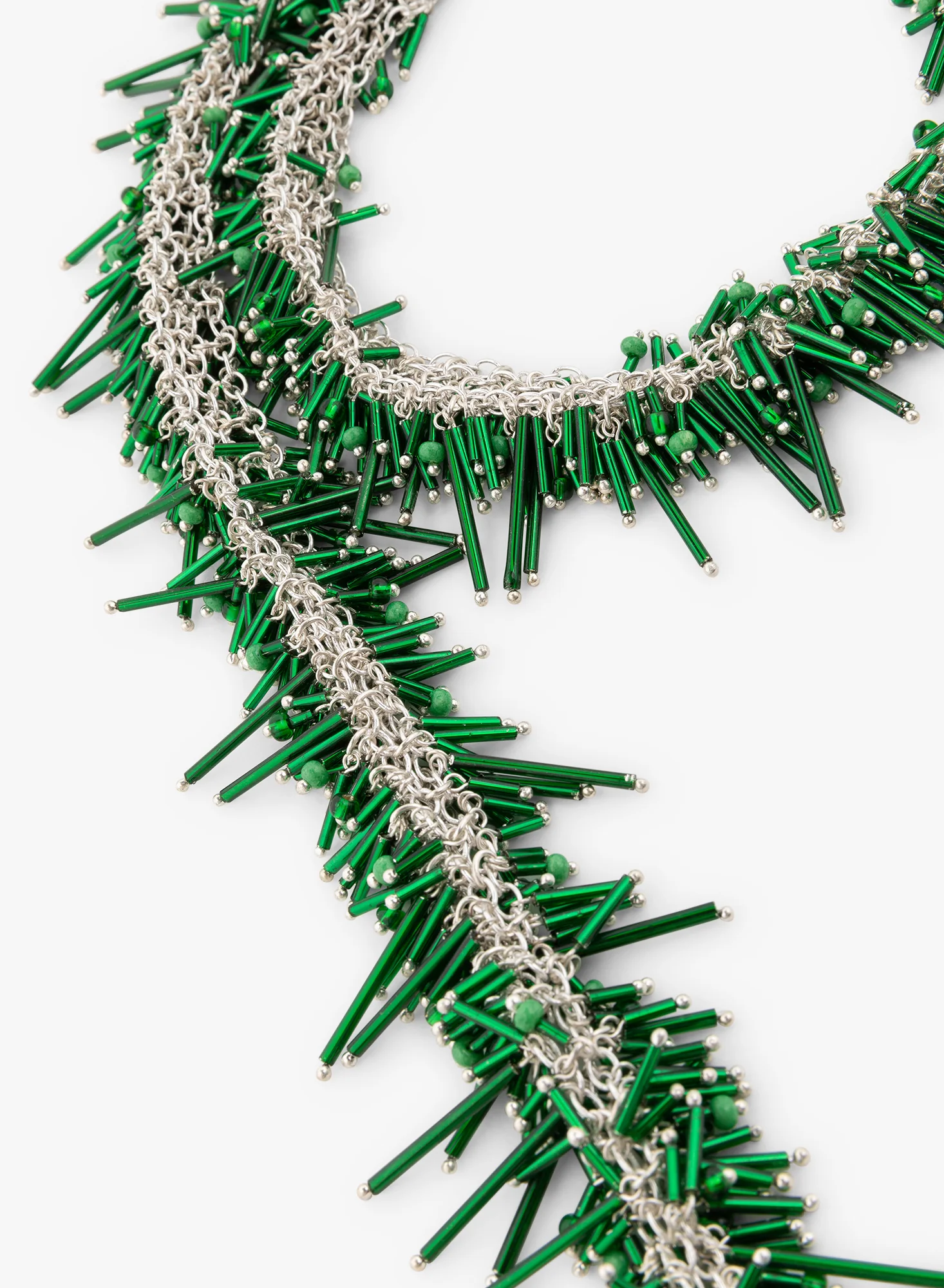 Embroidered scarf necklace