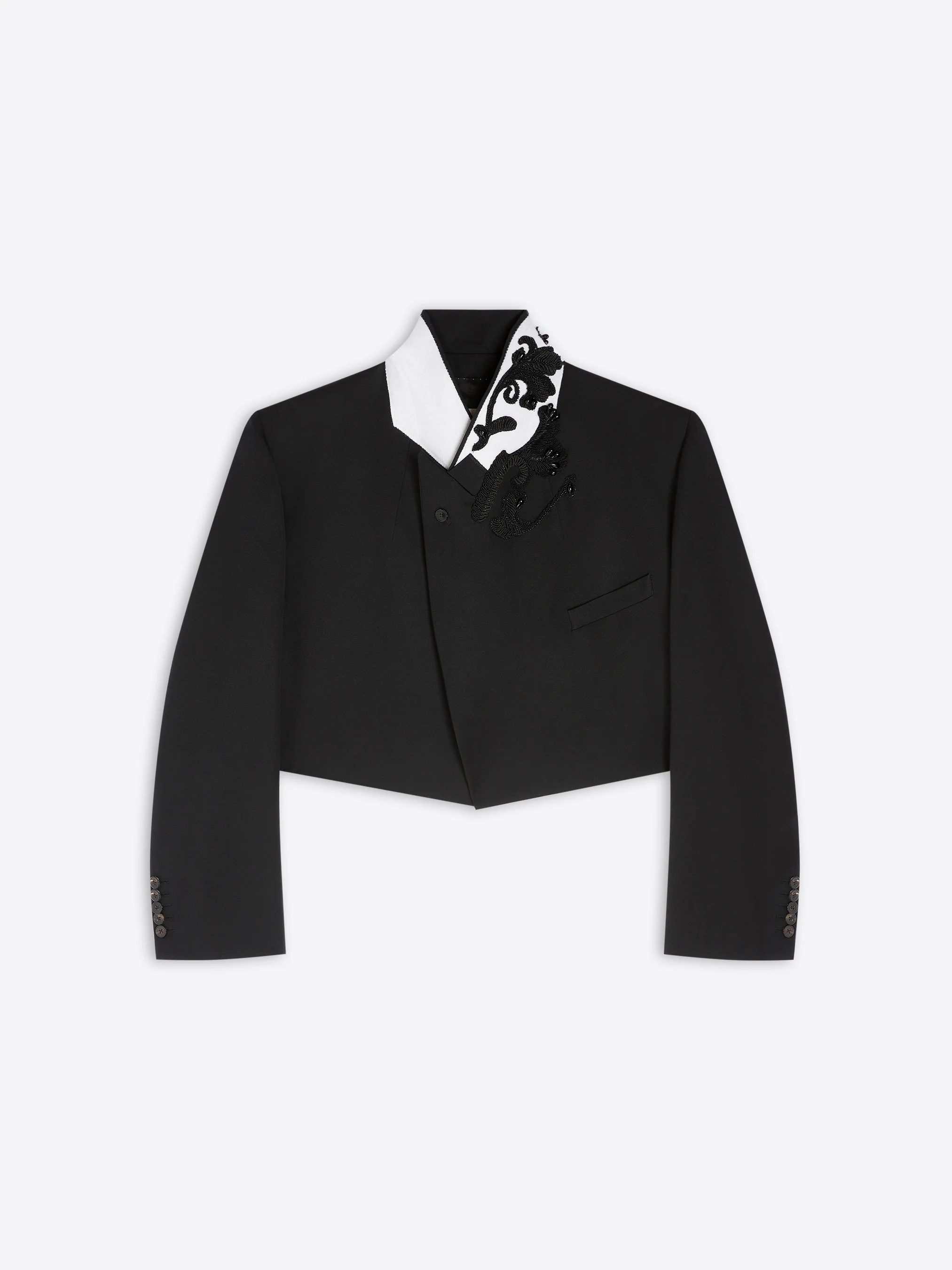 Cropped embroidered blazer