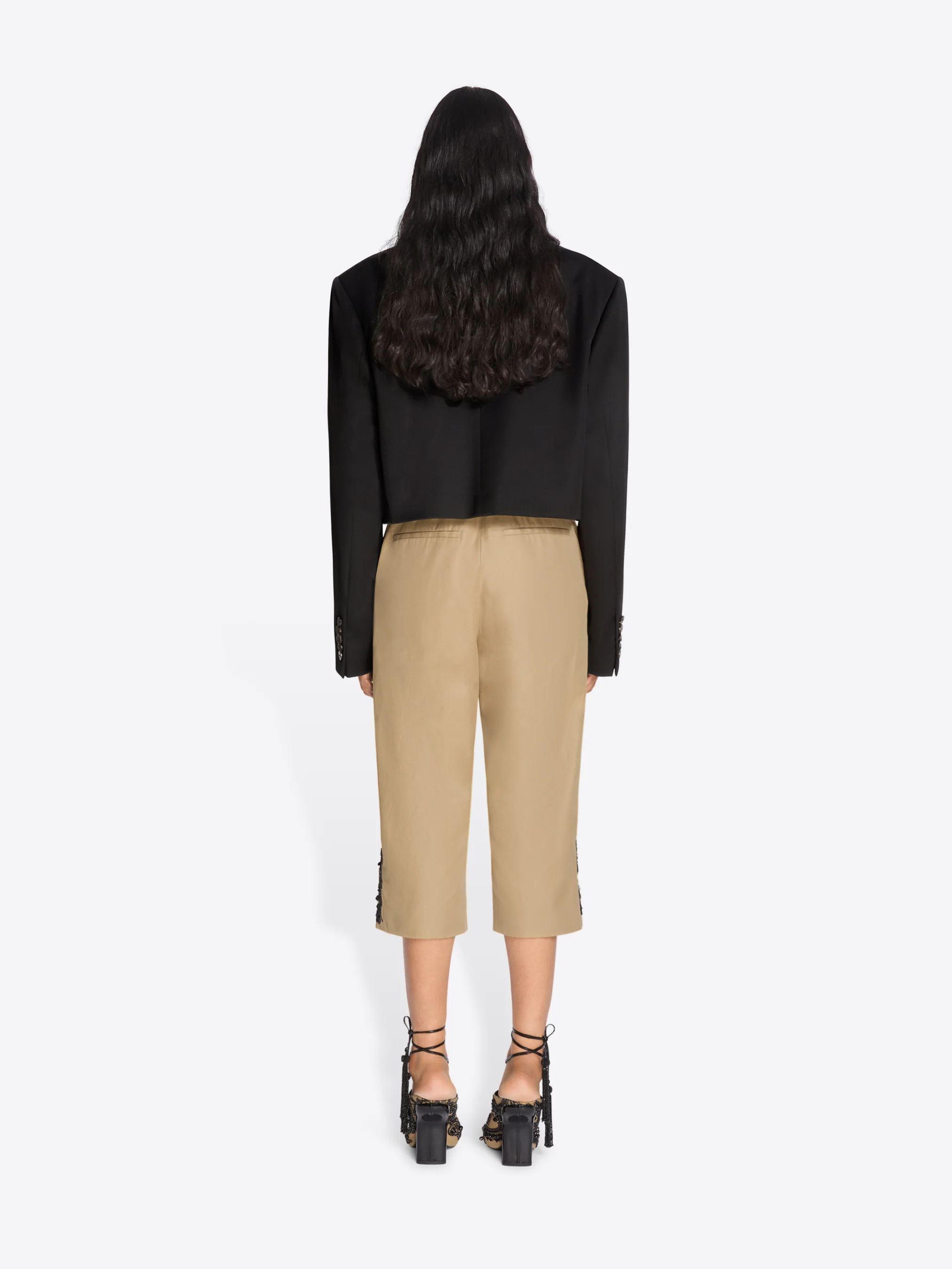 Cropped embroidered blazer