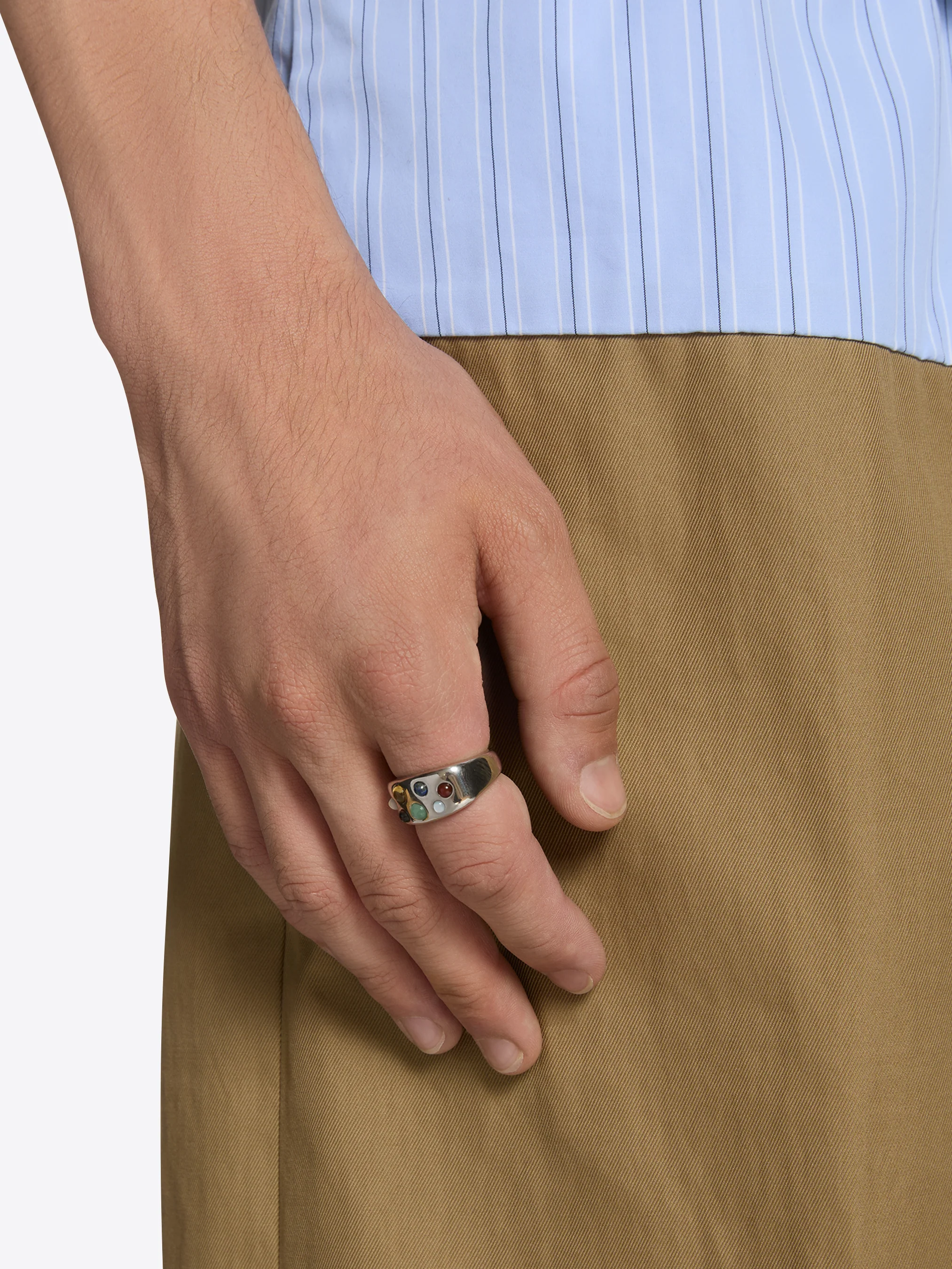 Multicolor stone ring