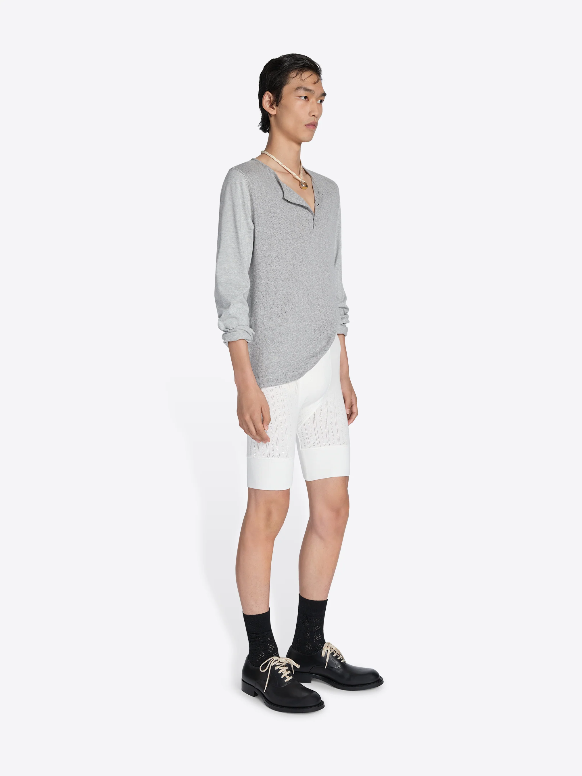 Pointelle henley tee