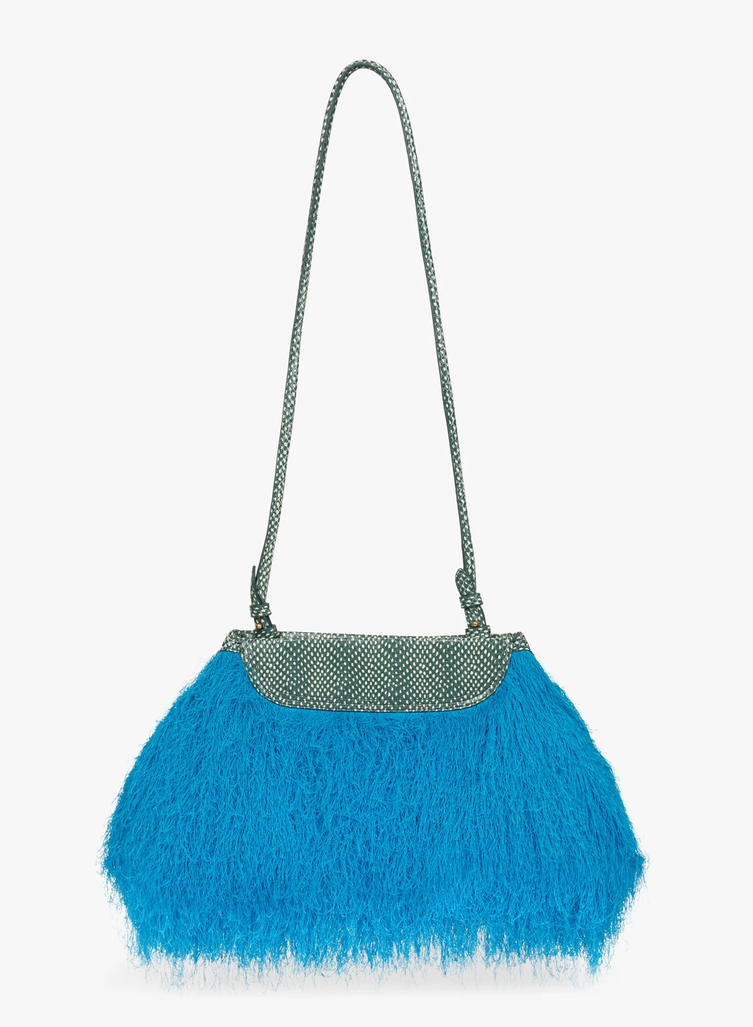 Ruffled crossbody clutch bag