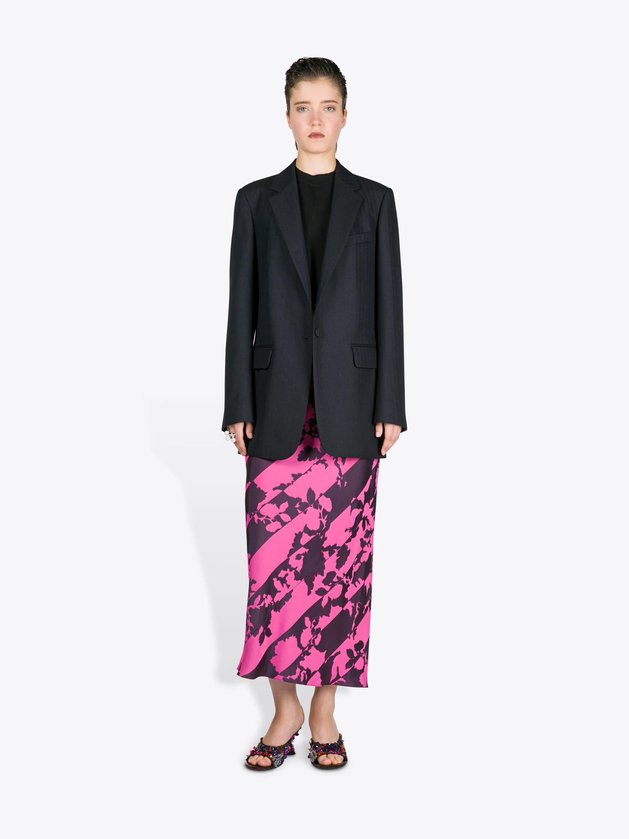 Loose fit wool blazer