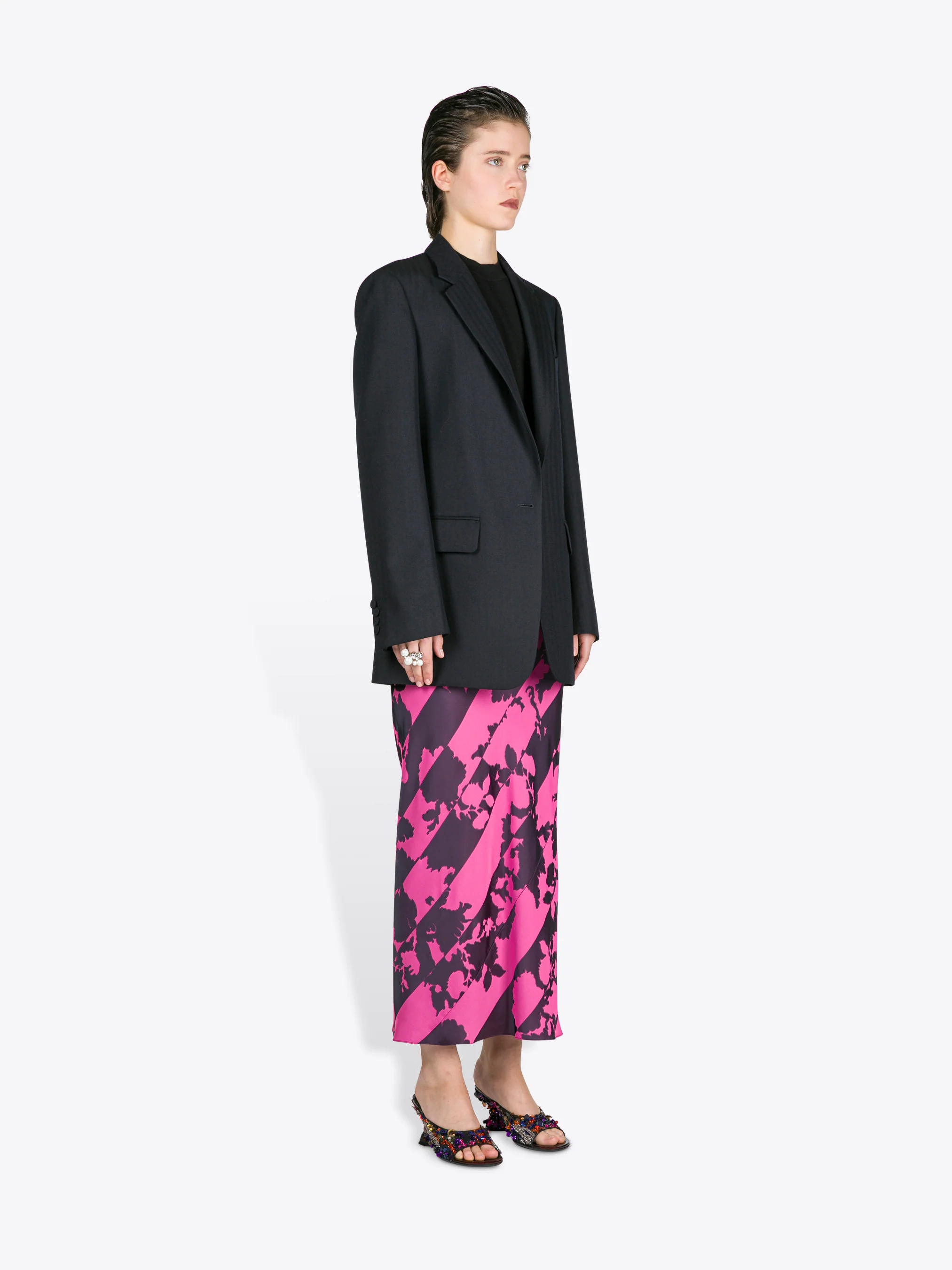Loose fit wool blazer
