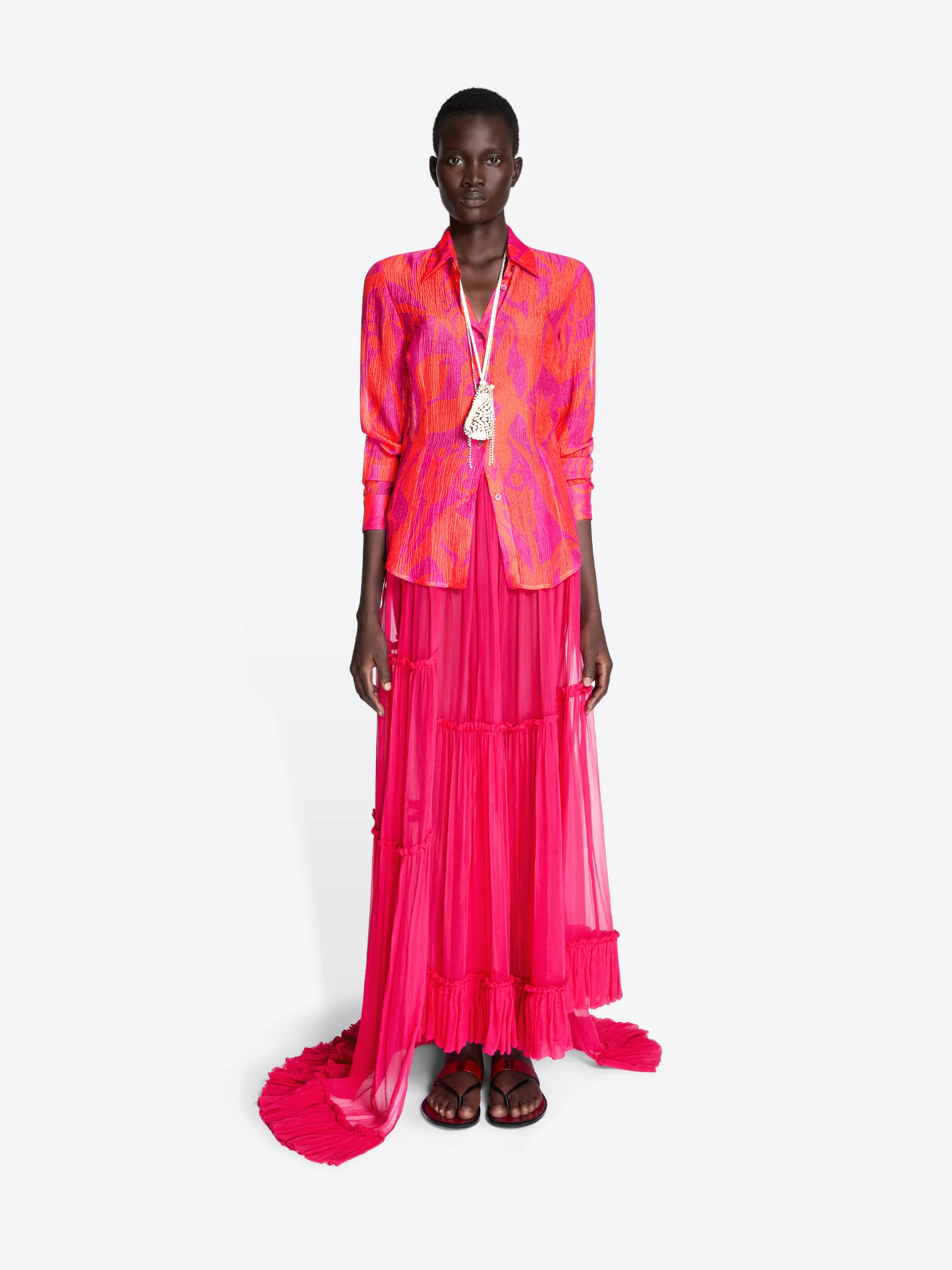 Fitted silk shirt